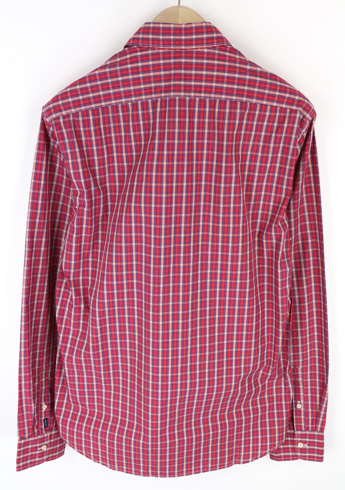 SCOTCH & SODA Men's L Red Tartan Check Melange Pure Cotton Casual Shirt