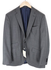 „SUITSUPPLY La Spalla“ vyriškas pilkas, plonas, „Pure Revenge“ vilnonis dryžuotas švarkas (UK44R) 