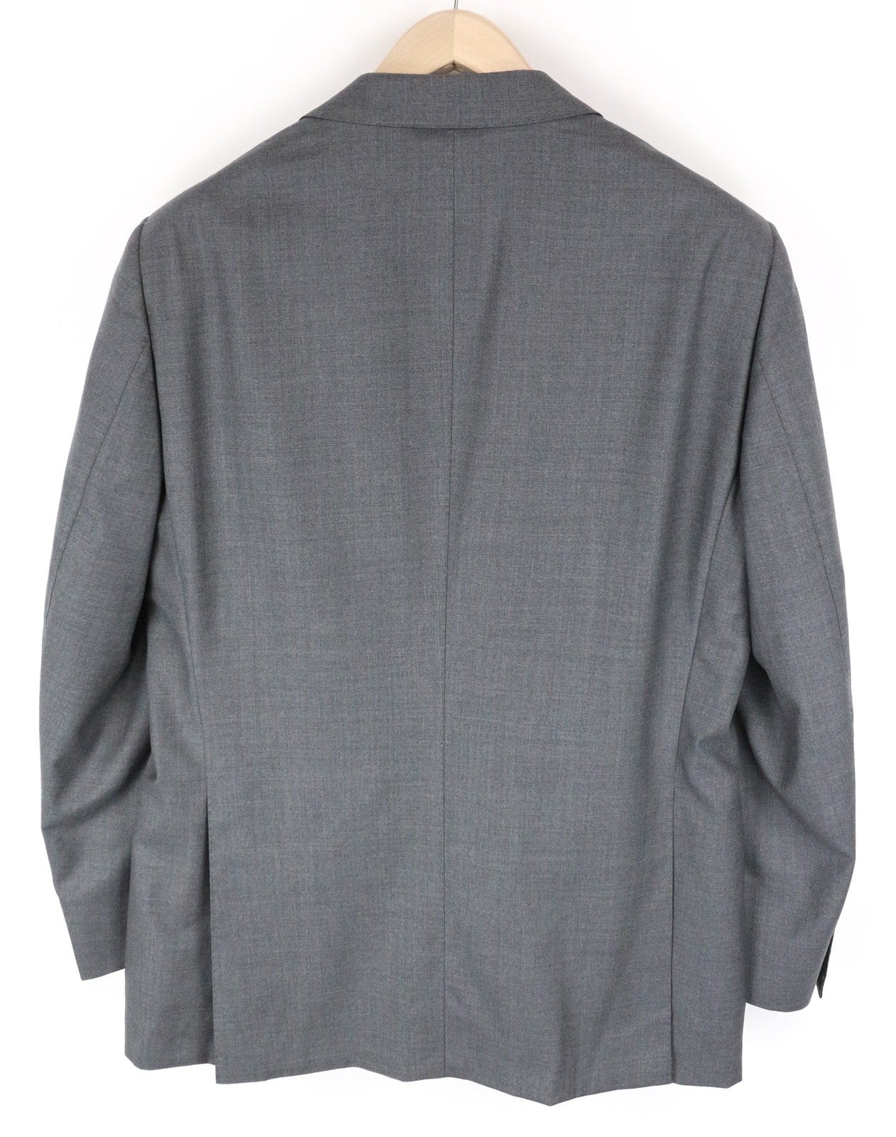 „SUITSUPPLY La Spalla“ vyriškas pilkas, plonas, „Pure Revenge“ vilnonis dryžuotas švarkas (UK44R) 