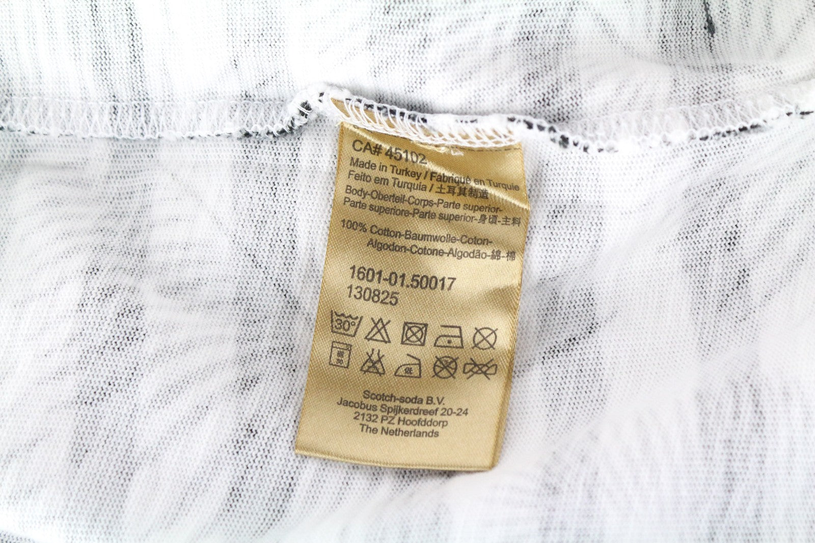 SCOTCH & SODA Men's M Black Striped Crew Neck Pullover with Floral Cotton Print