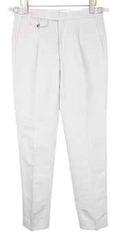 SUITSUPPLY Brentwood Men's Trousers UK38R Grey Melange Slim Linen/Cotton Formal