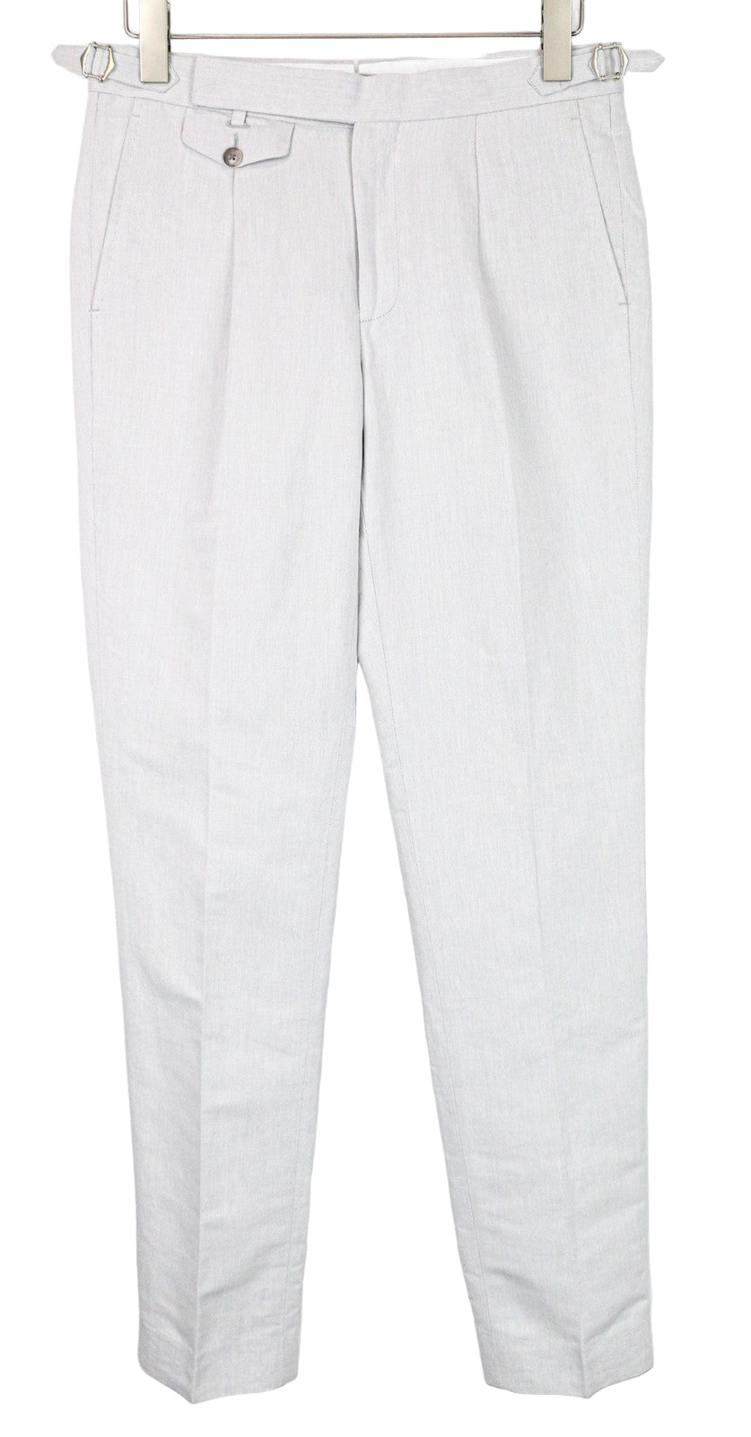 SUITSUPPLY Brentwood Men's Trousers UK38R Grey Melange Slim Linen/Cotton Formal