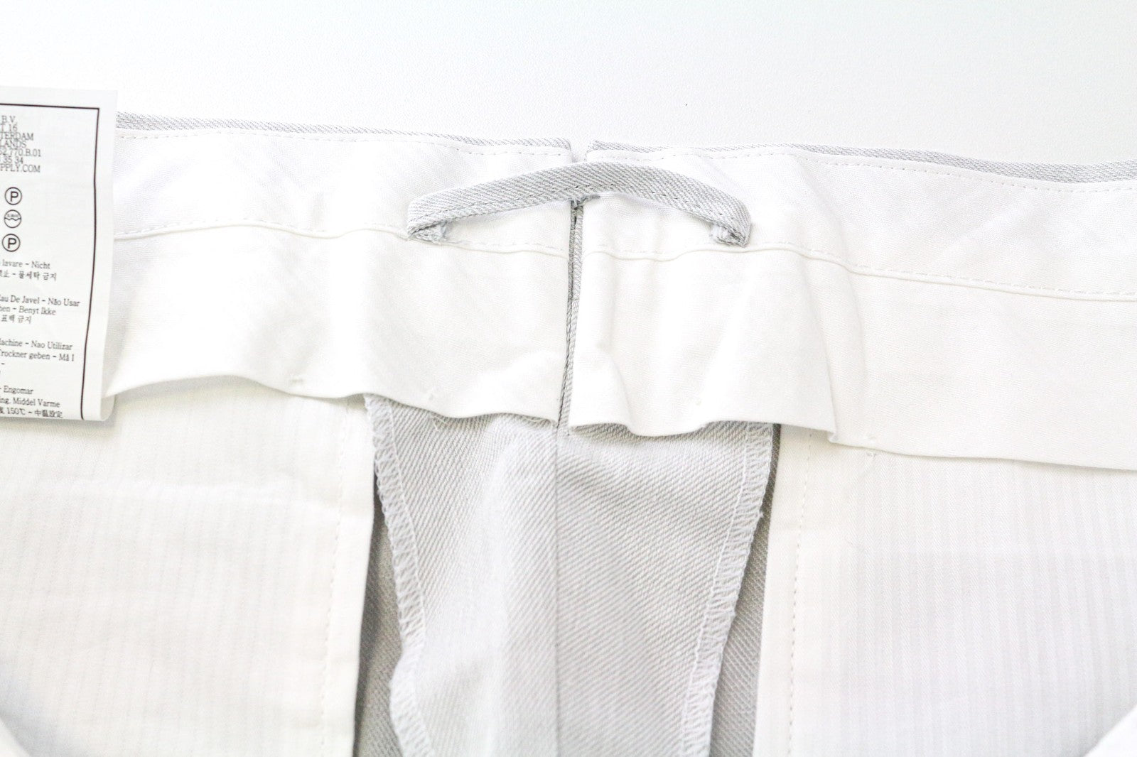 SUITSUPPLY Brentwood Men's Trousers UK38R Grey Melange Slim Linen/Cotton Formal