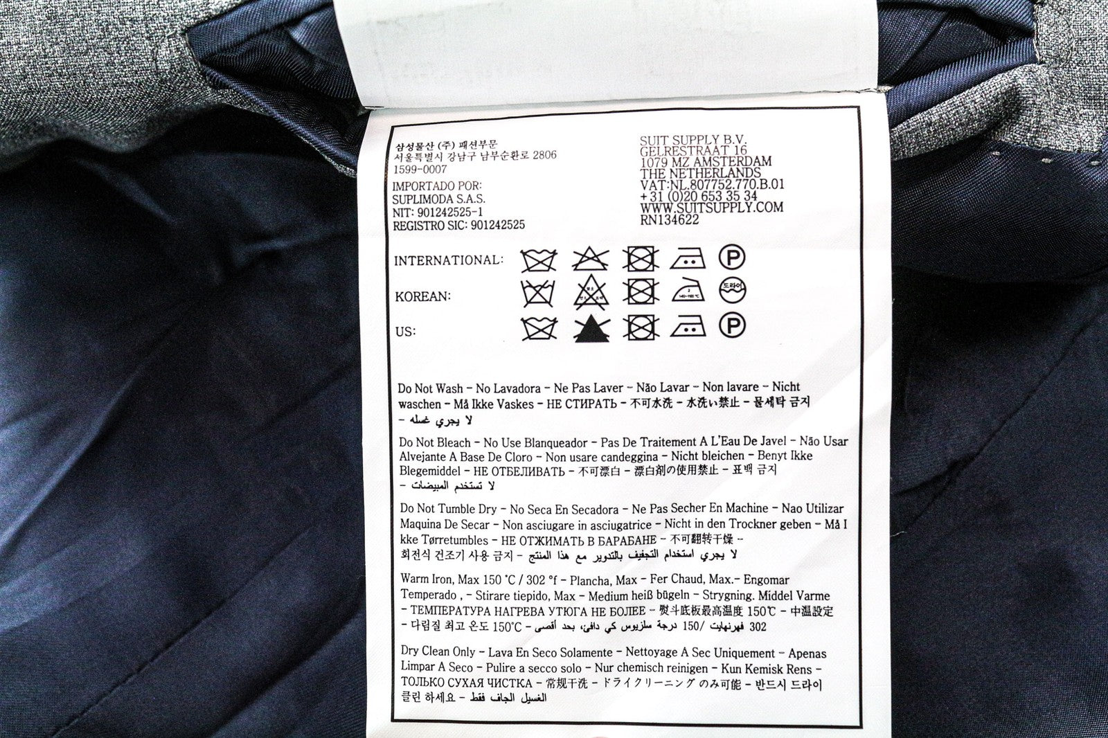 SUITSUPPLY La Spalla vyriškas švarkas UK30R vidutinio pilkumo vilnos S120s plonas melanžas 