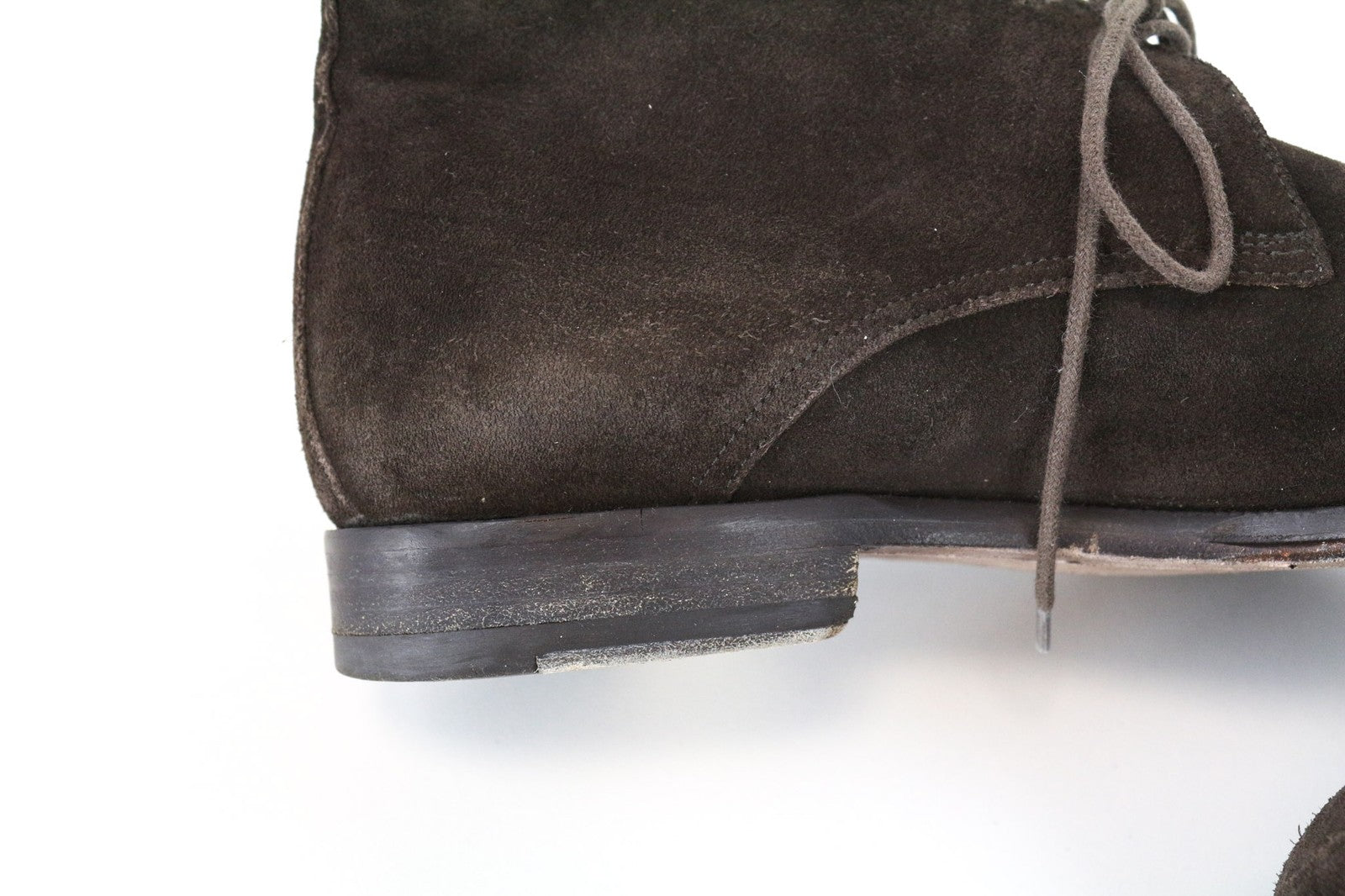 SUITSUPPLY Men's Formal Shoes EU41 Dark Brown Suede Laced High-Top Dress Boots