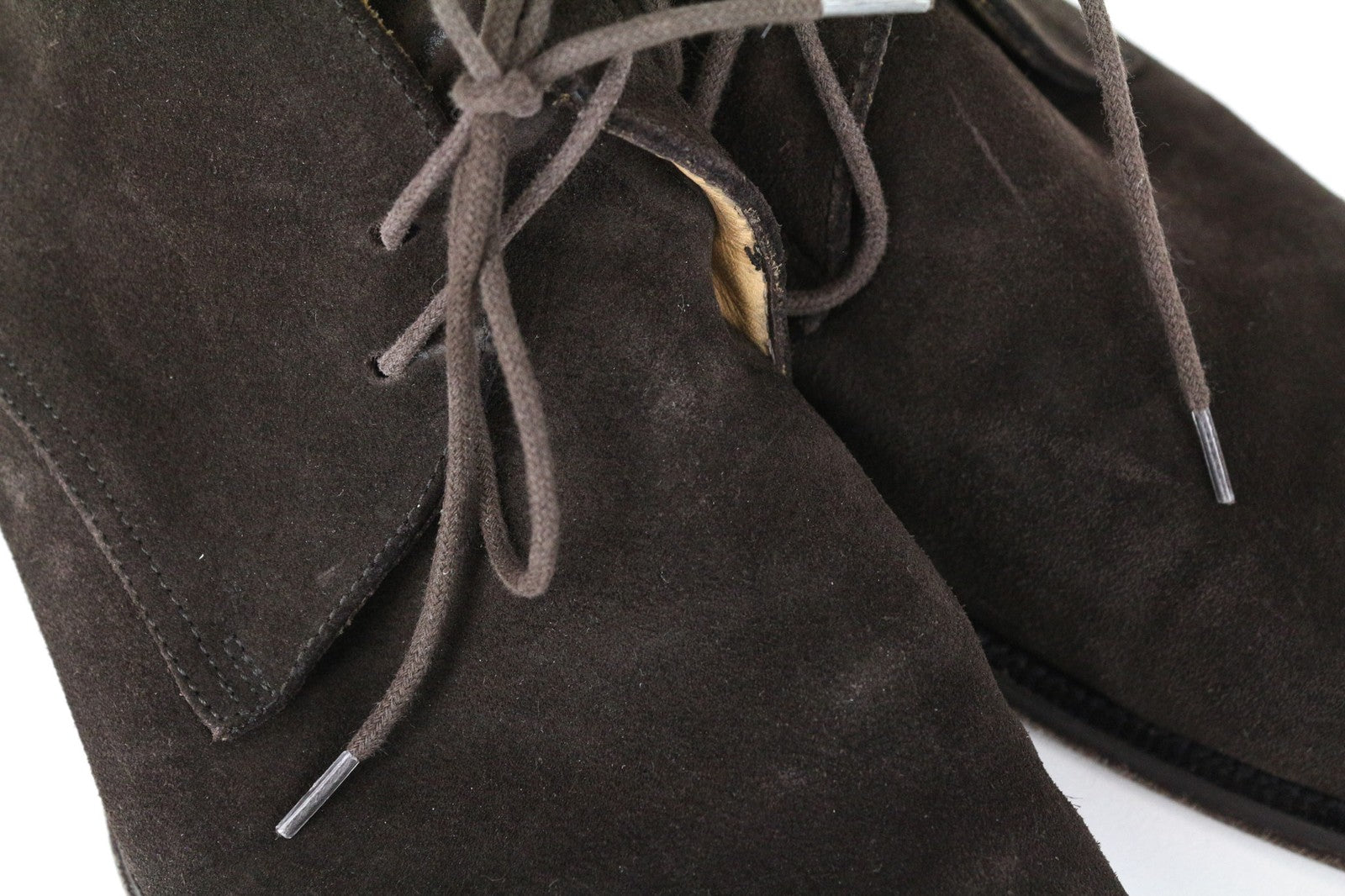 SUITSUPPLY Men's Formal Shoes EU41 Dark Brown Suede Laced High-Top Dress Boots