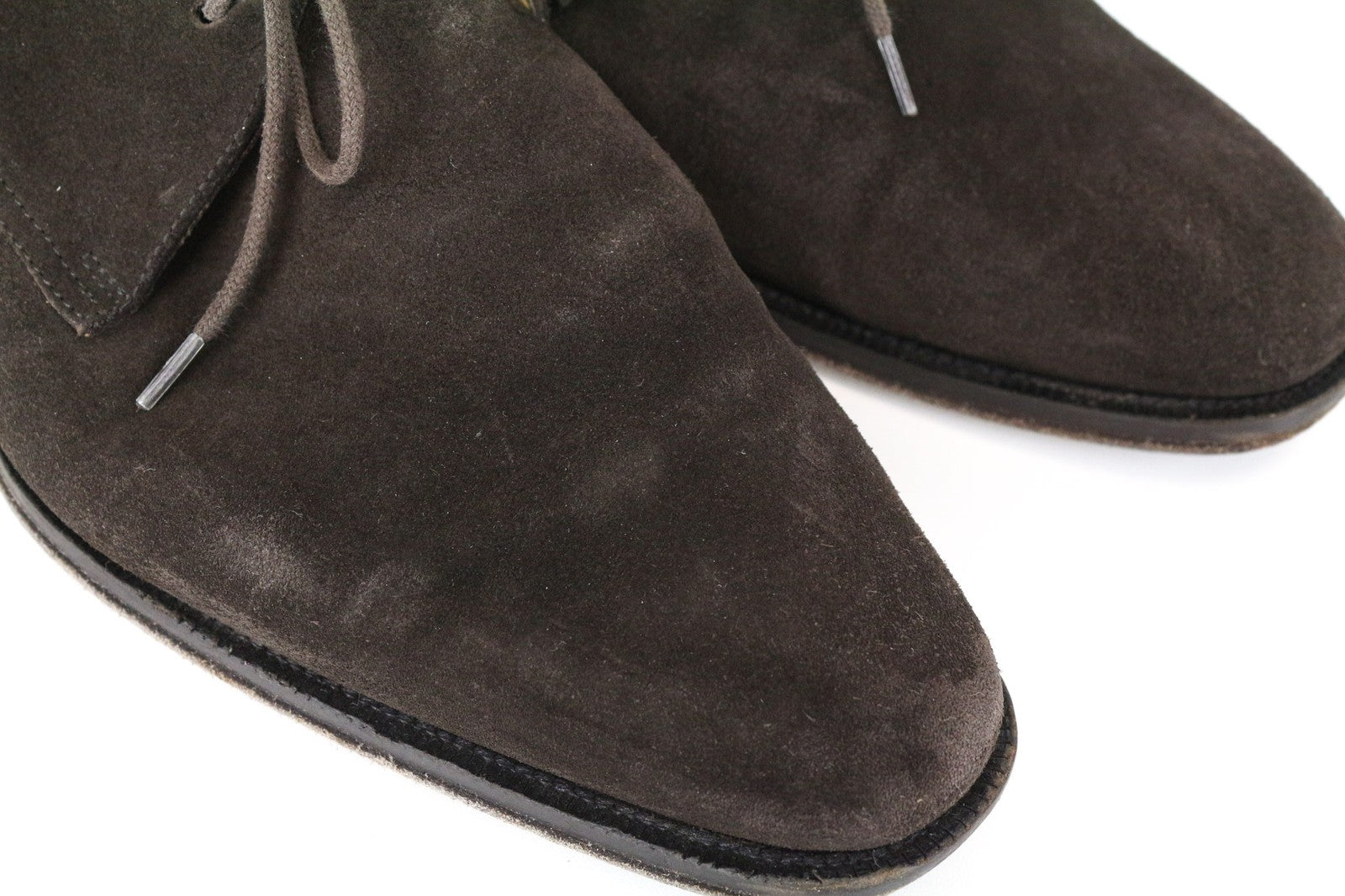 SUITSUPPLY Men's Formal Shoes EU41 Dark Brown Suede Laced High-Top Dress Boots