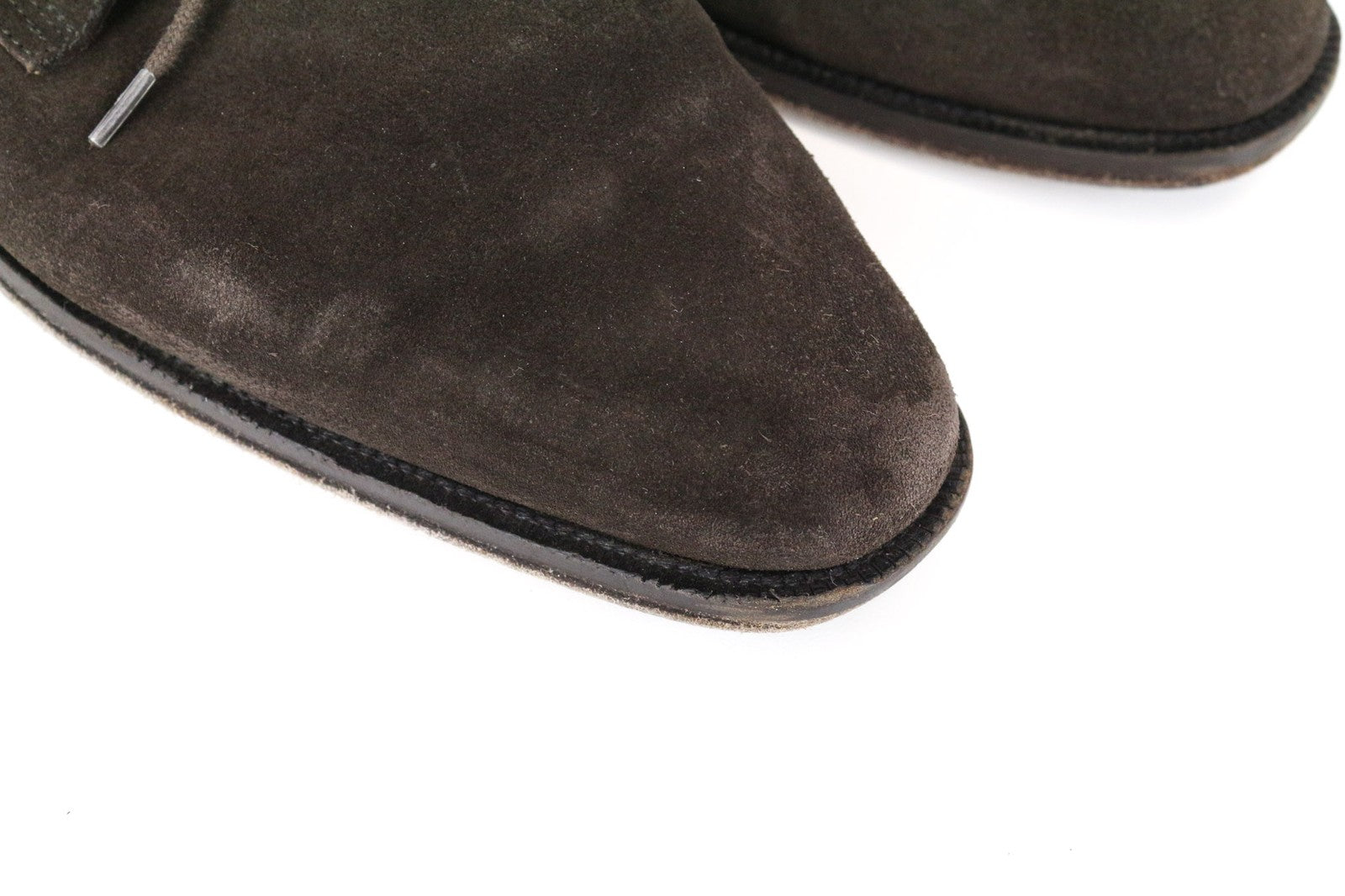 SUITSUPPLY Men's Formal Shoes EU41 Dark Brown Suede Laced High-Top Dress Boots