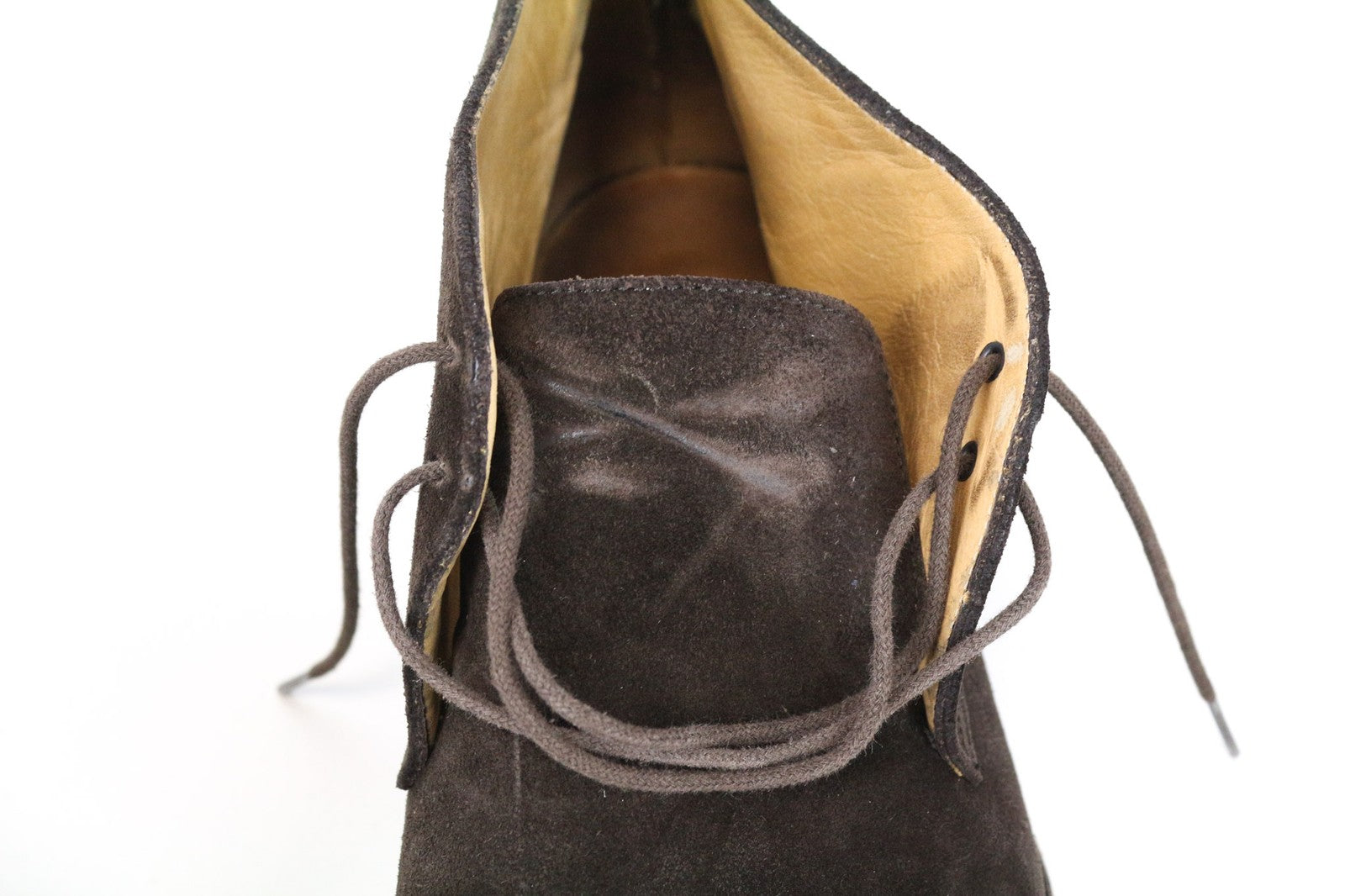 SUITSUPPLY Men's Formal Shoes EU41 Dark Brown Suede Laced High-Top Dress Boots