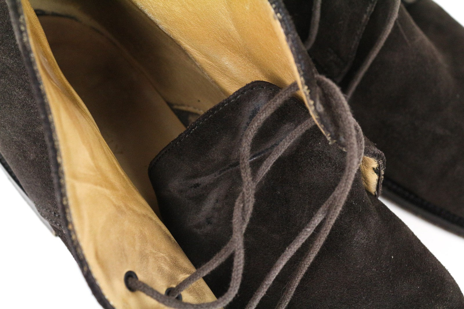 SUITSUPPLY Men's Formal Shoes EU41 Dark Brown Suede Laced High-Top Dress Boots