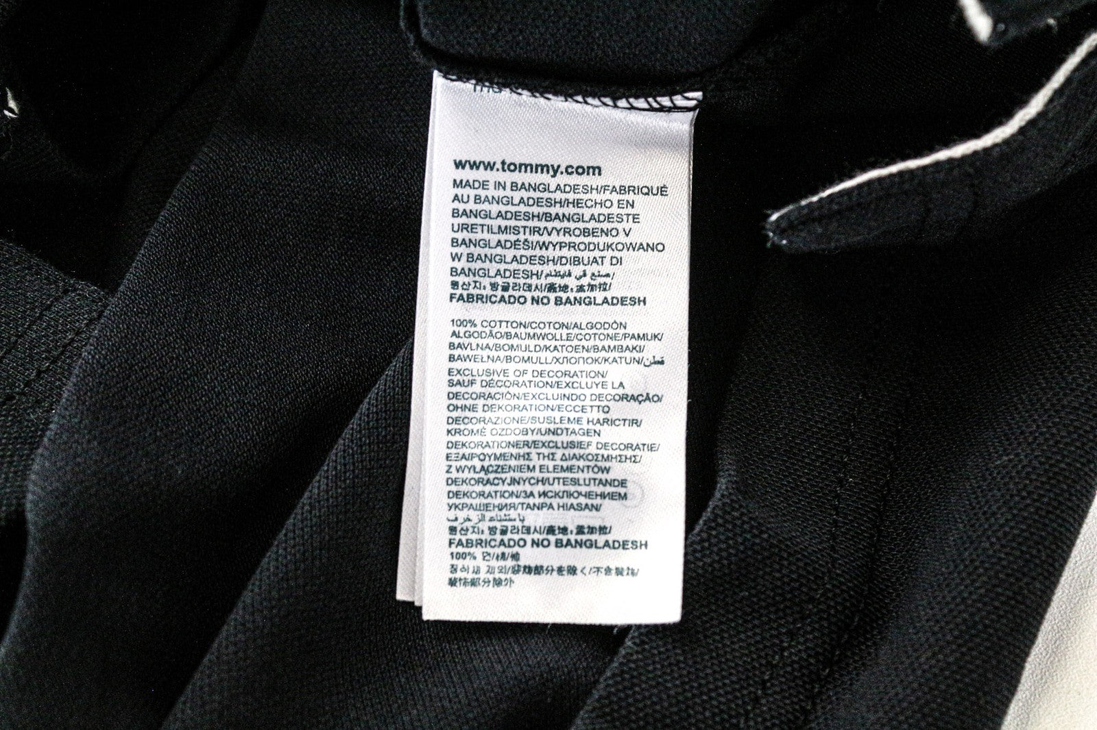 TOMMY HILFIGER DENIM Men's Polo T-Shirt L Navy Blue Short Sleeve Cotton