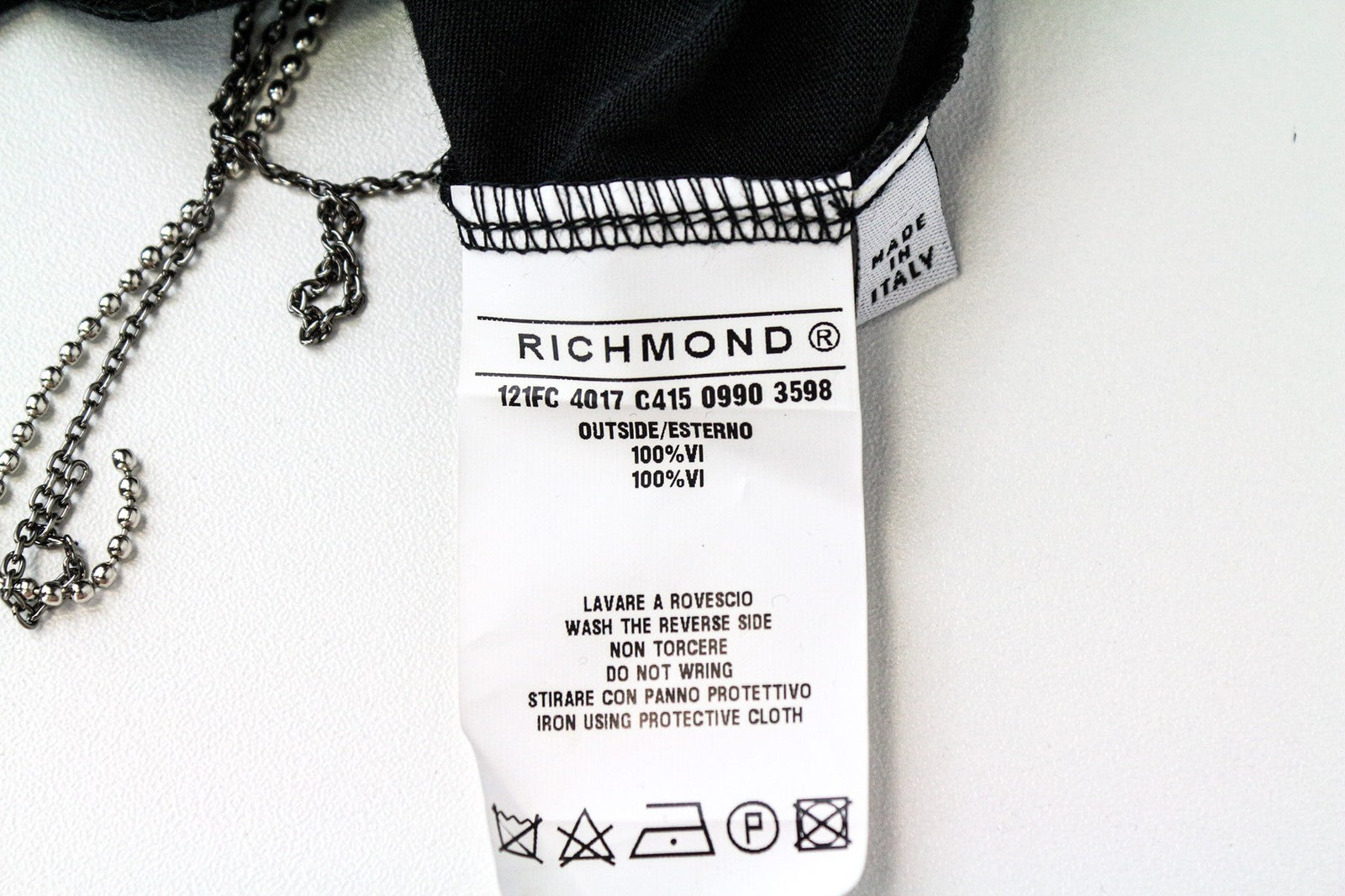 RICHMOND Women's Dress 42 Black 3/4 Sleeve Round Neck Wrap with Detailing