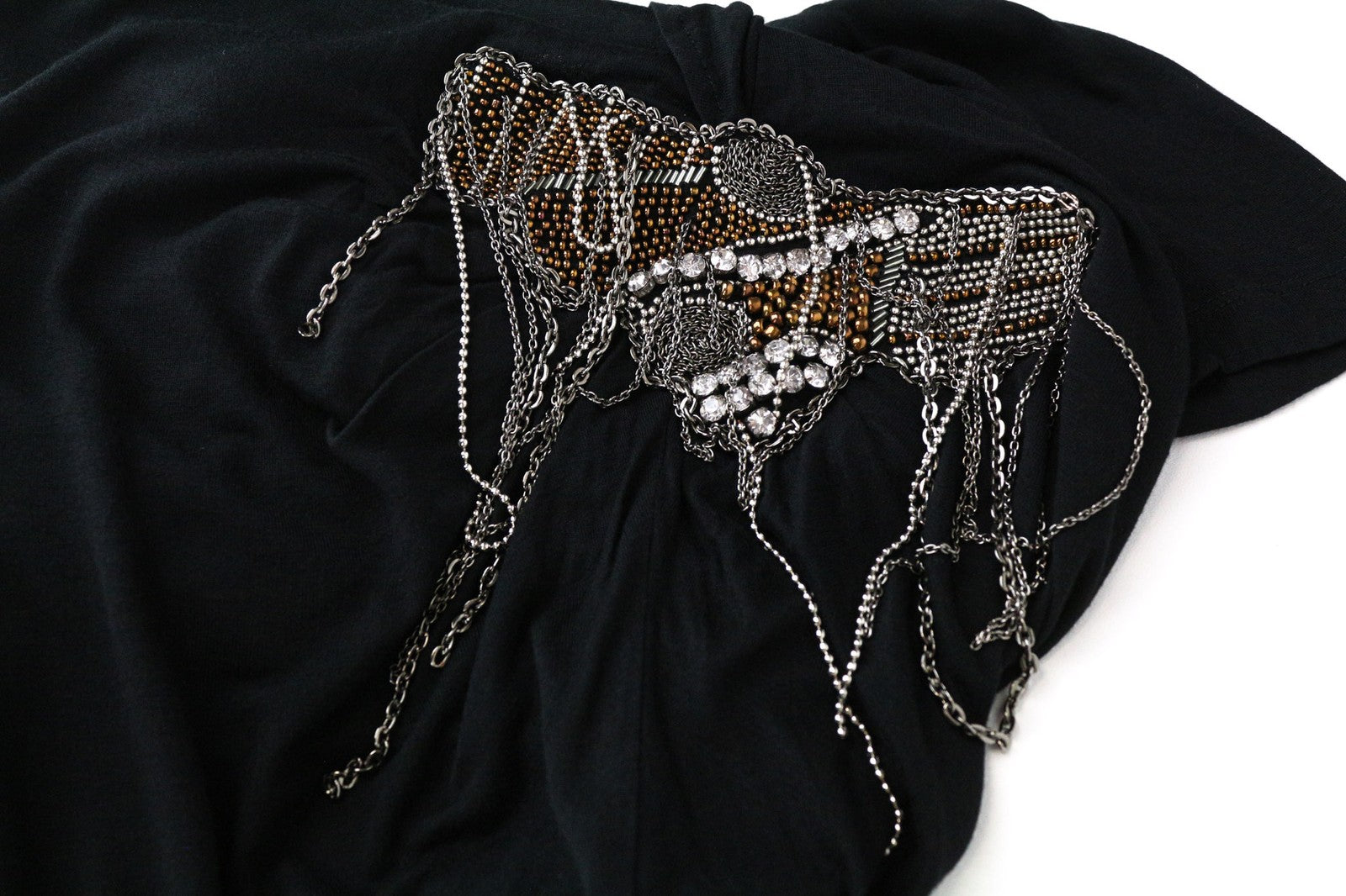 RICHMOND Women's Dress 42 Black 3/4 Sleeve Round Neck Wrap with Detailing