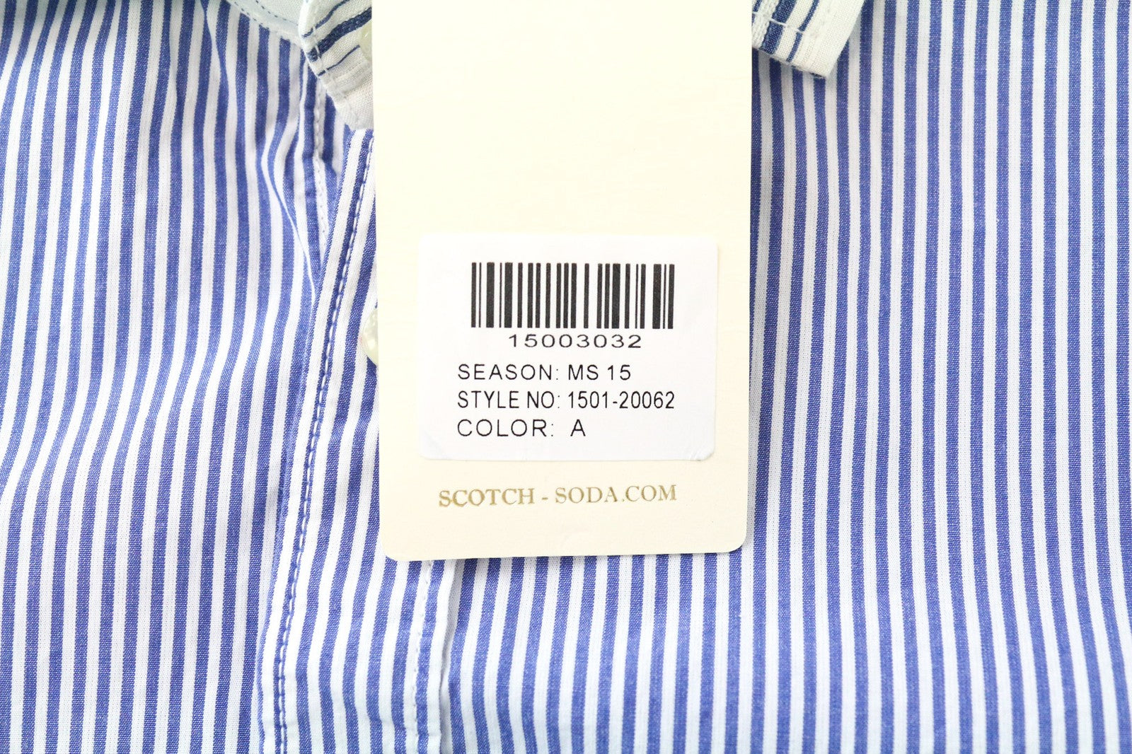 SCOTCH & SODA Ams Couture Men's Shirt M Blue Stripe Long Sleeve Smart Button-Up