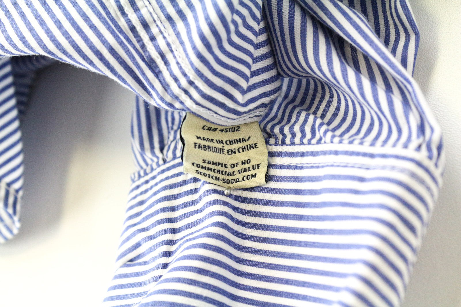 SCOTCH & SODA Ams Couture Men's Shirt M Blue Stripe Long Sleeve Smart Button-Up