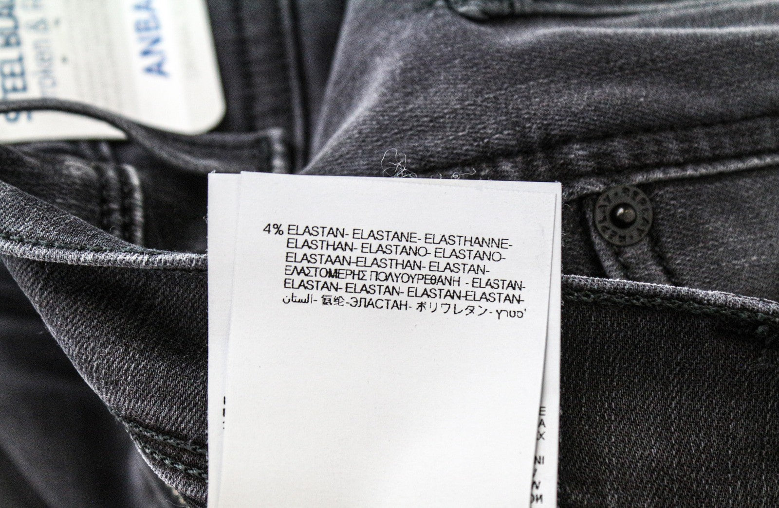 REPLAY Anbass Men's Jeans W28/L34 Slim Grey Cotton Blend Stretch Ripped Wash