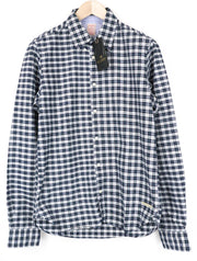 SCOTCH & SODA Ams Couture Men's Shirt M Blue/White Checked Long Sleeve Cotton