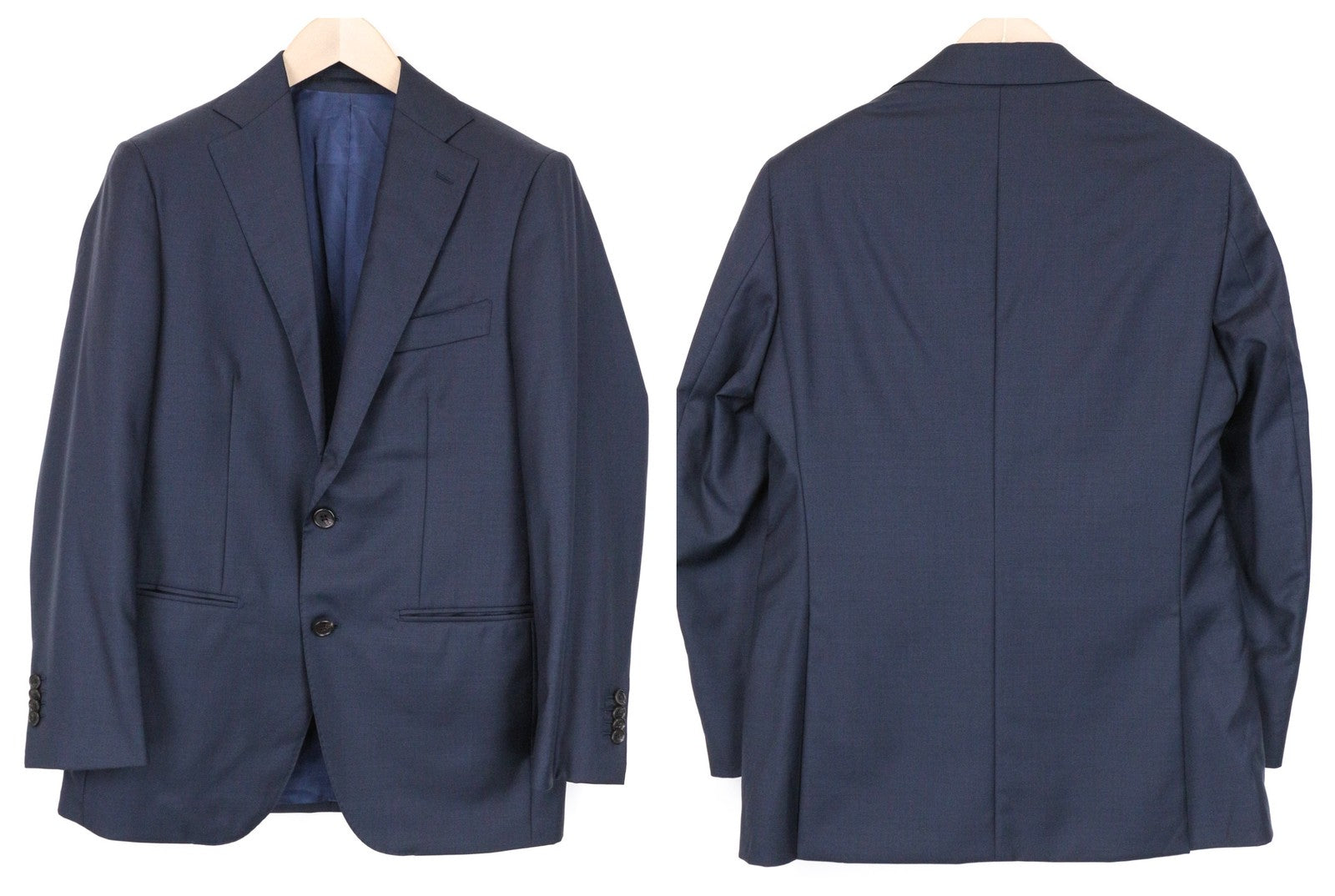 SUITSUPPLY Lazio Men's Suit UK34S Blue Wool Slim Melange 3-Piece Classic