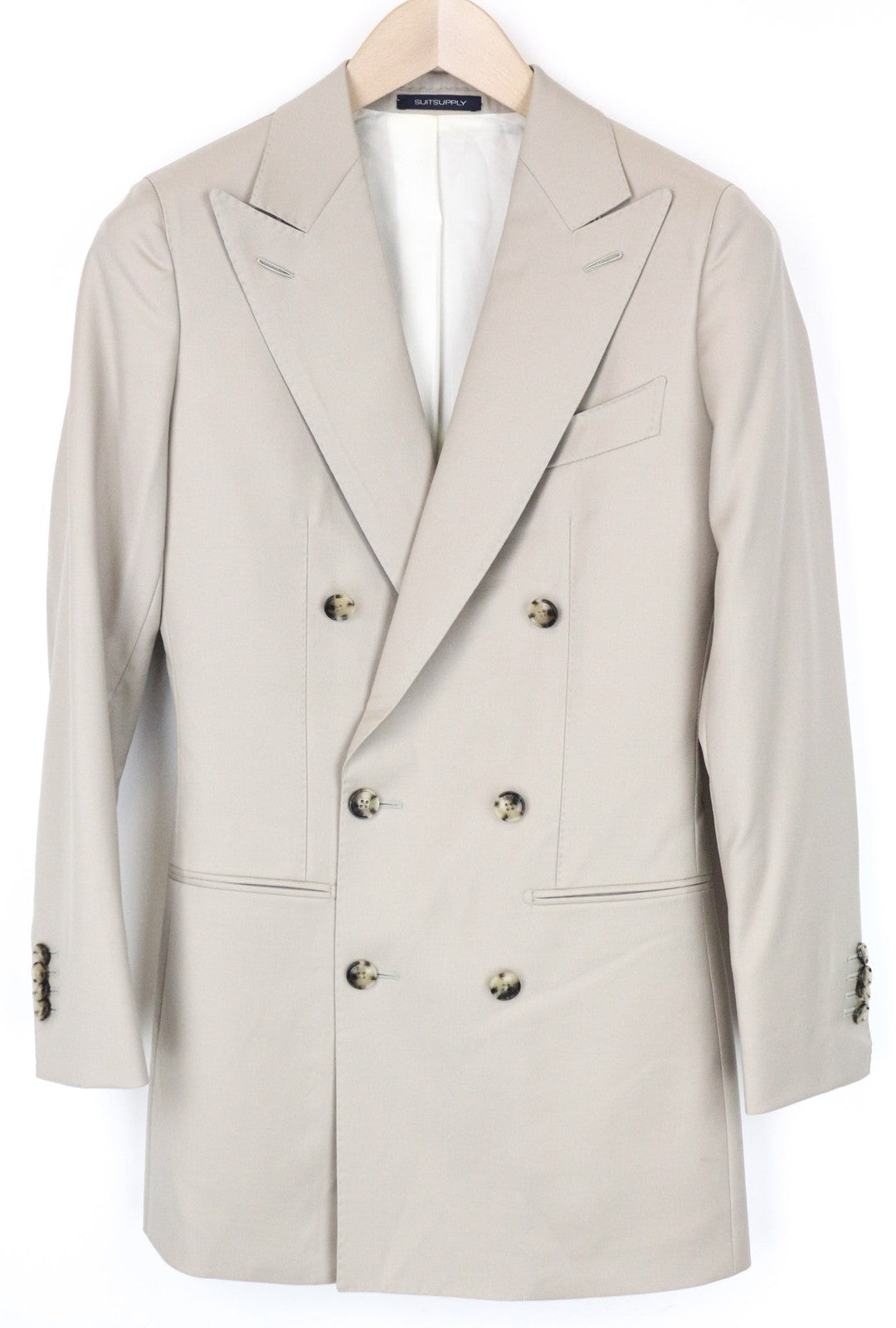 SUITSUPPLY La Spalla Men's Blazer UK30R Light Brown Pure Wool Double-Breasted