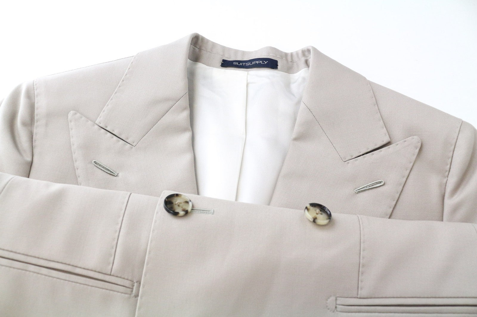 SUITSUPPLY La Spalla Men's Blazer UK30R Light Brown Pure Wool Double-Breasted