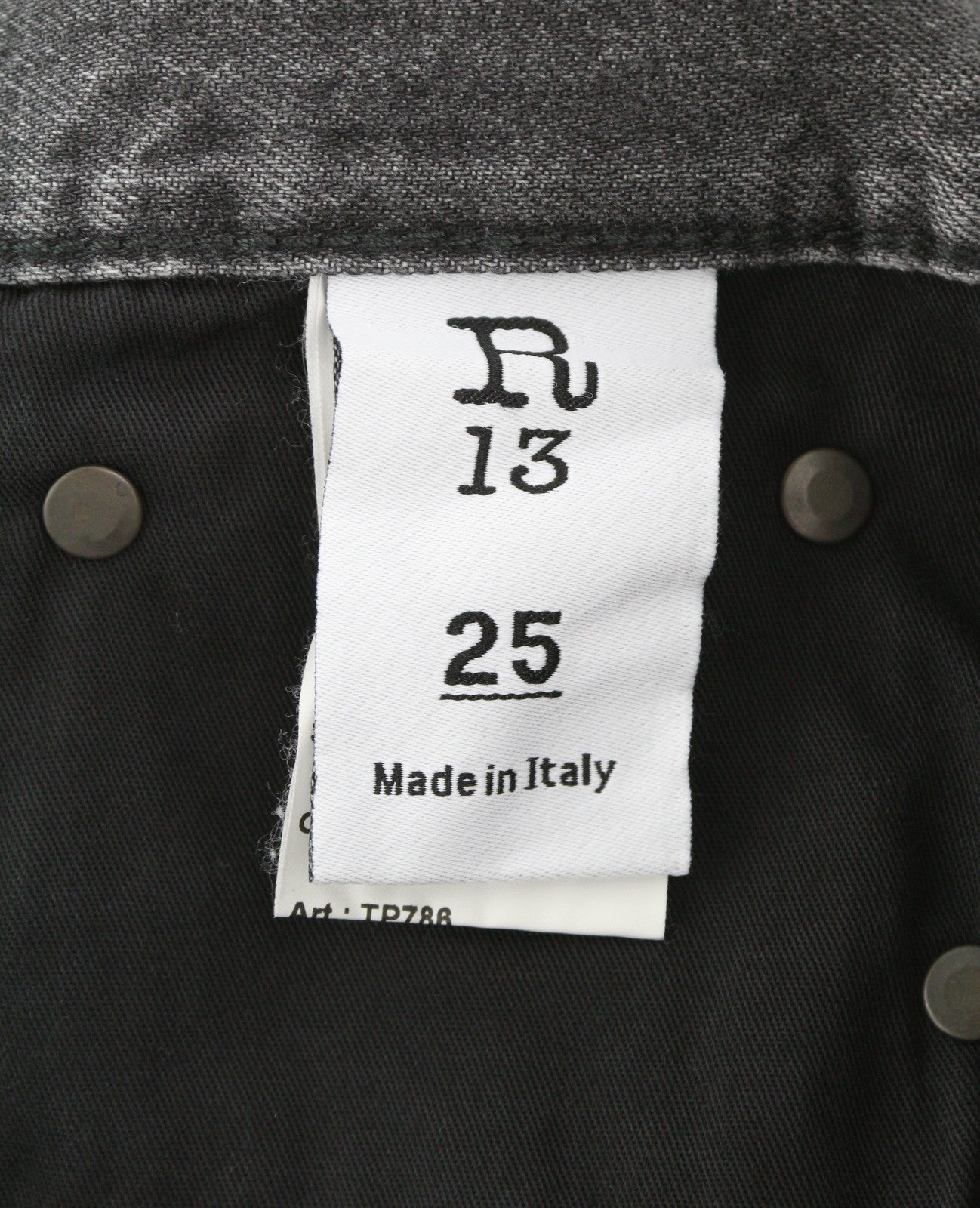 R13 Boyfriend Women Jeans 25 Wilson Black Faded Washed Ankle SS25 Cropped