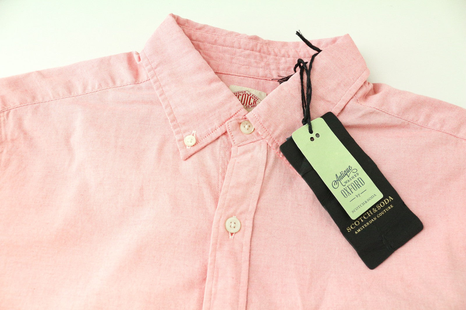 SCOTCH & SODA Ams Couture Men's Shirt S Pink Pure Cotton Long Sleeve Button-Up