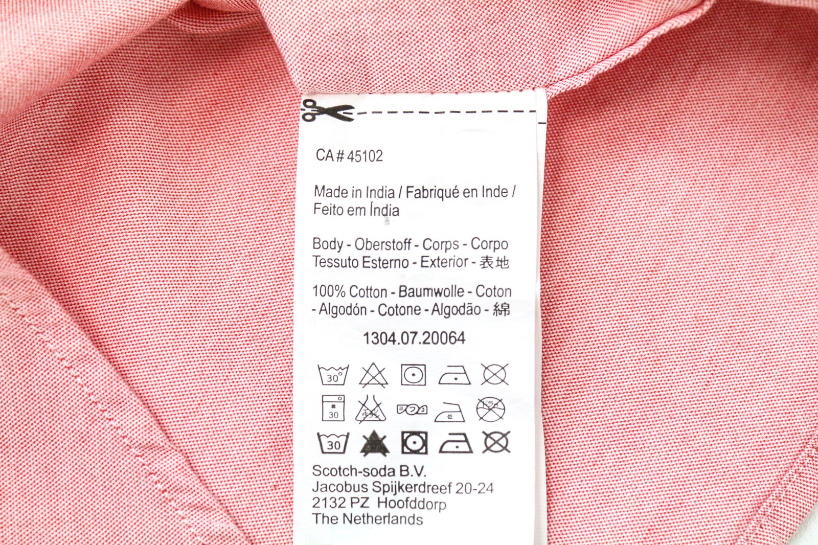 SCOTCH & SODA Ams Couture Men's Shirt S Pink Pure Cotton Long Sleeve Button-Up