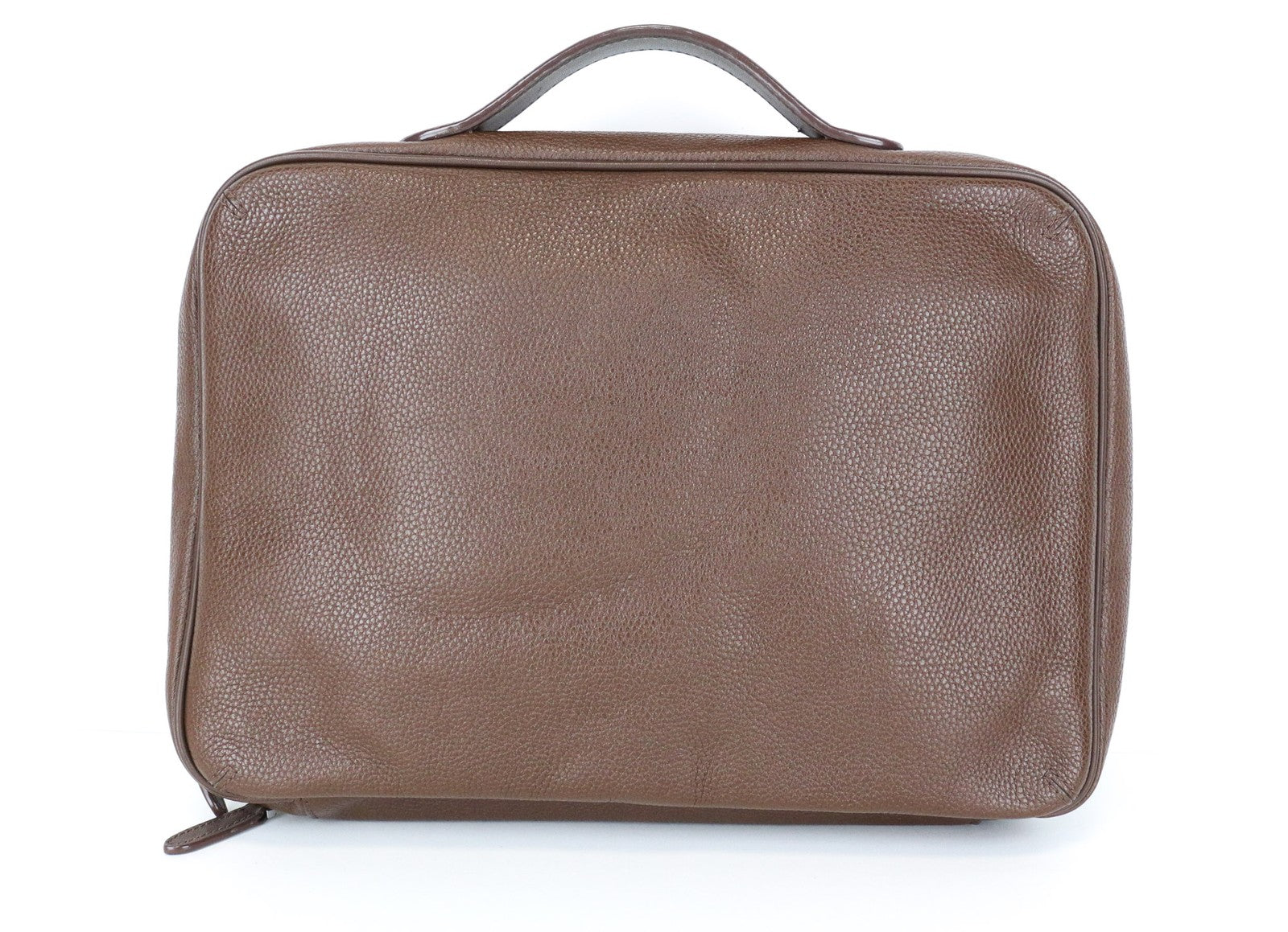 SUITSUPPLY Men's Leather Bag OS Brown Genuine Laptop Office Case with Pockets