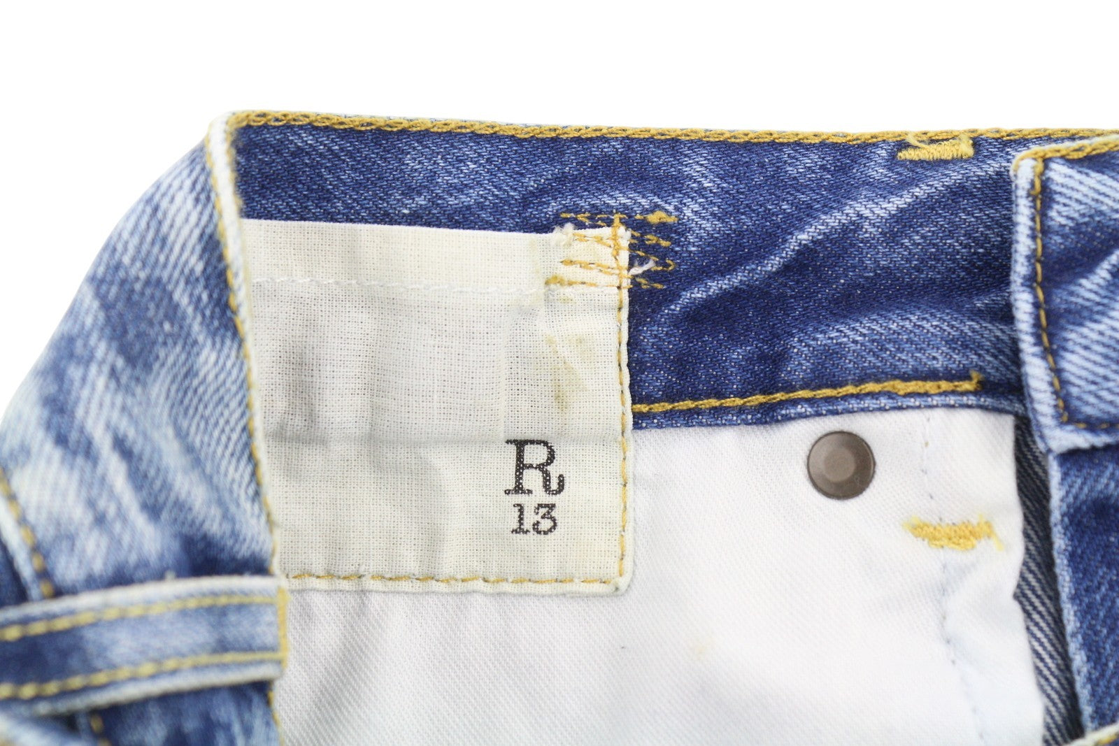 R13 Boyfriend Women Jeans 25 Bain W Rips Distress Faded Ankle PS25 RRP€595