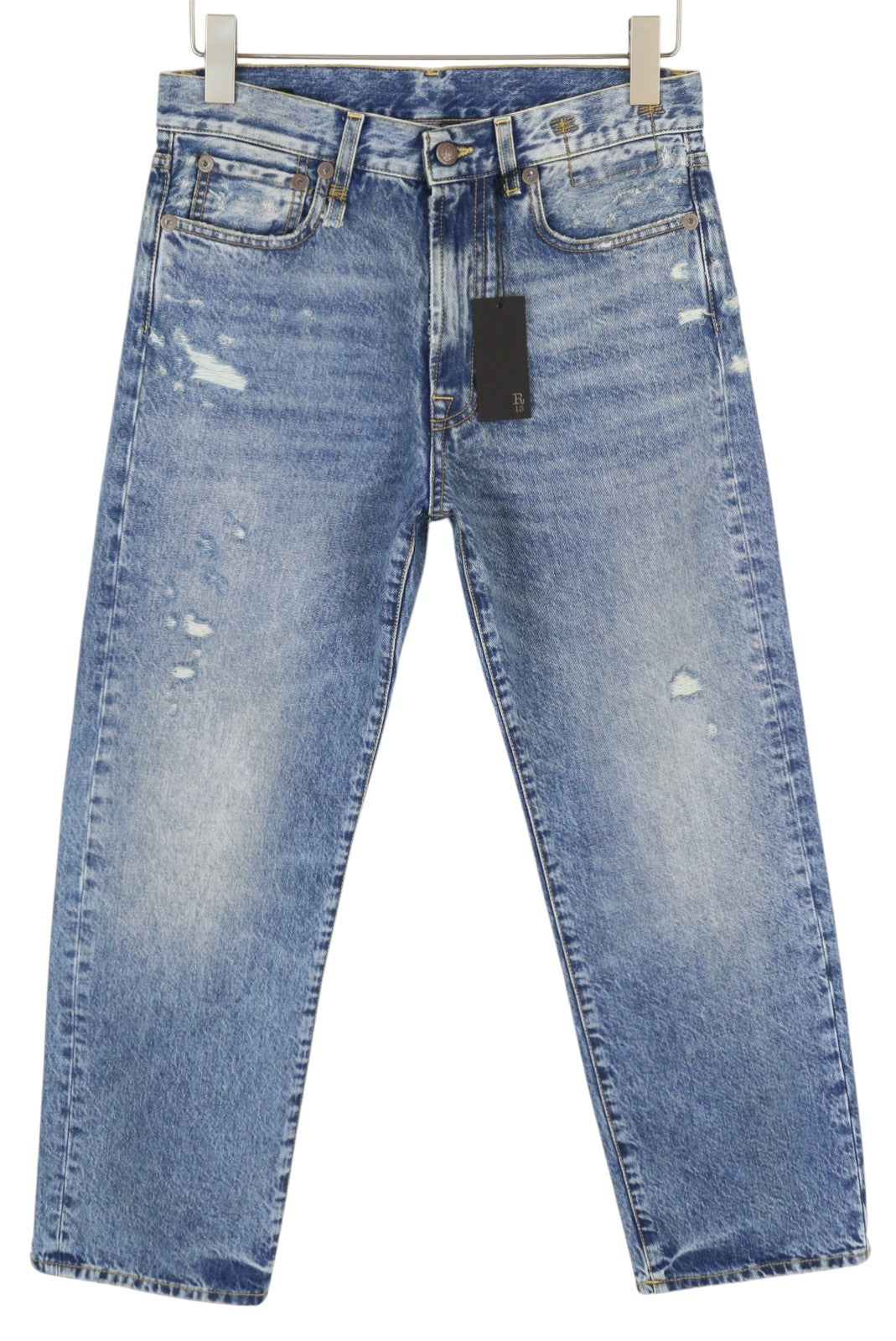 R13 Boyfriend Women Jeans 25 Bain W Rips Distress Faded Ankle PS25 RRP€595