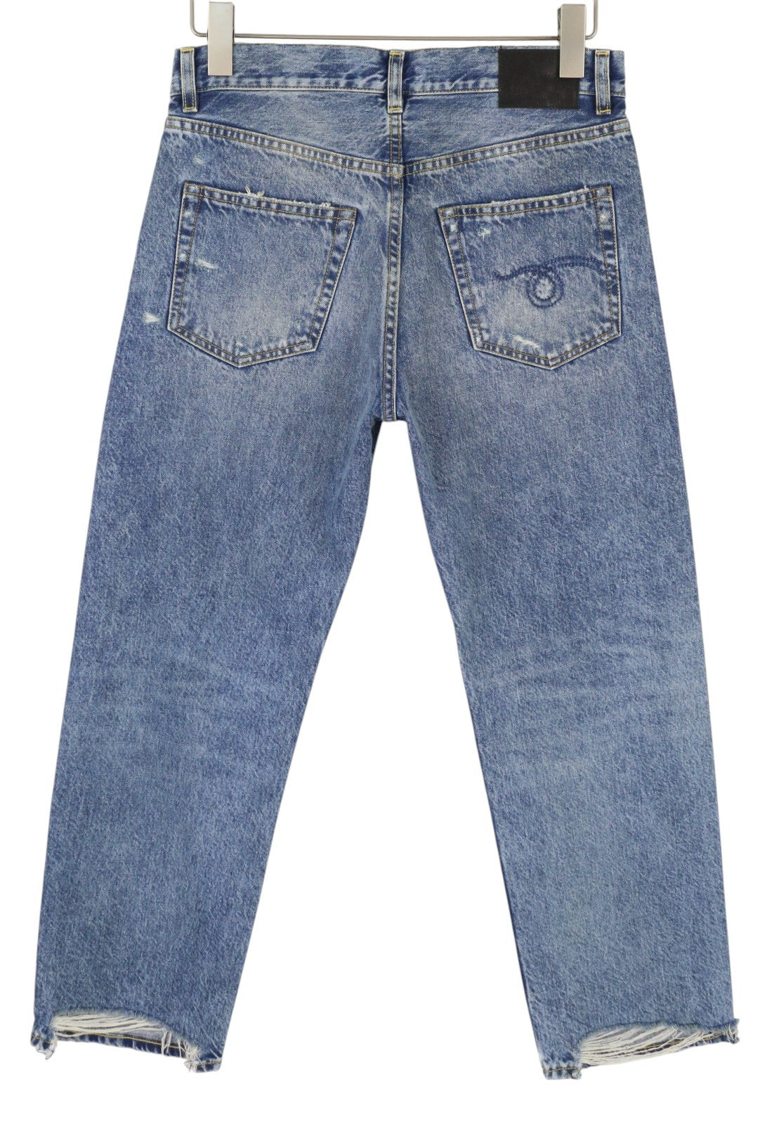 R13 Boyfriend Women Jeans 25 Bain W Rips Distress Faded Ankle PS25 RRP€595