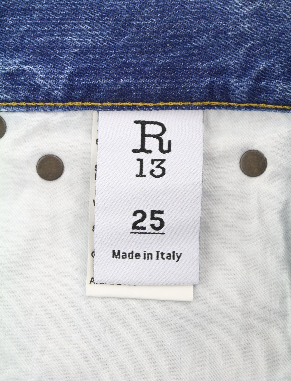 R13 Boyfriend Women Jeans 25 Bain W Rips Distress Faded Ankle PS25 RRP€595