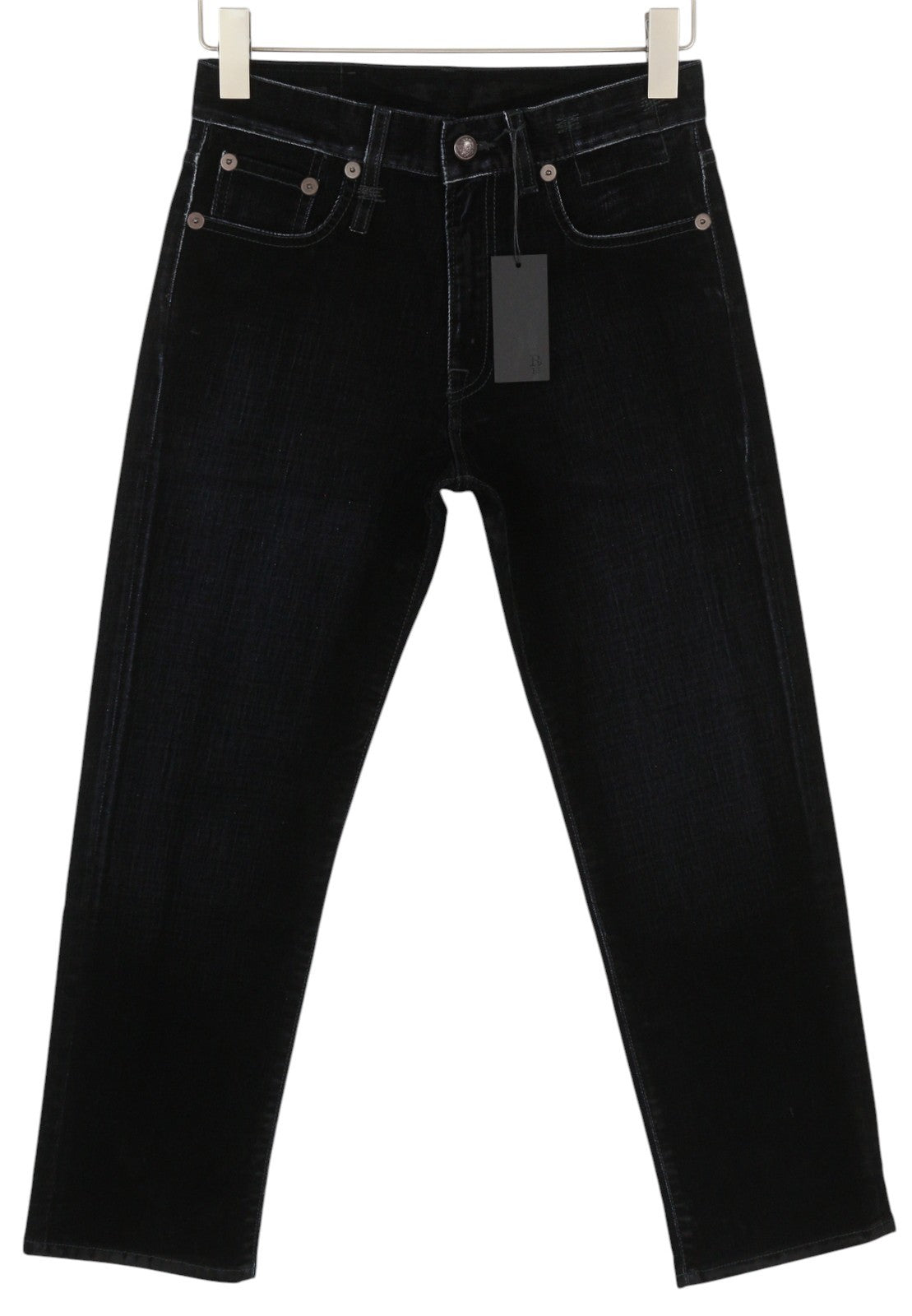 R13 Romeo Women Jeans 24 Flocked Black Velvet Cropped Ankle Length Low Rise Dark