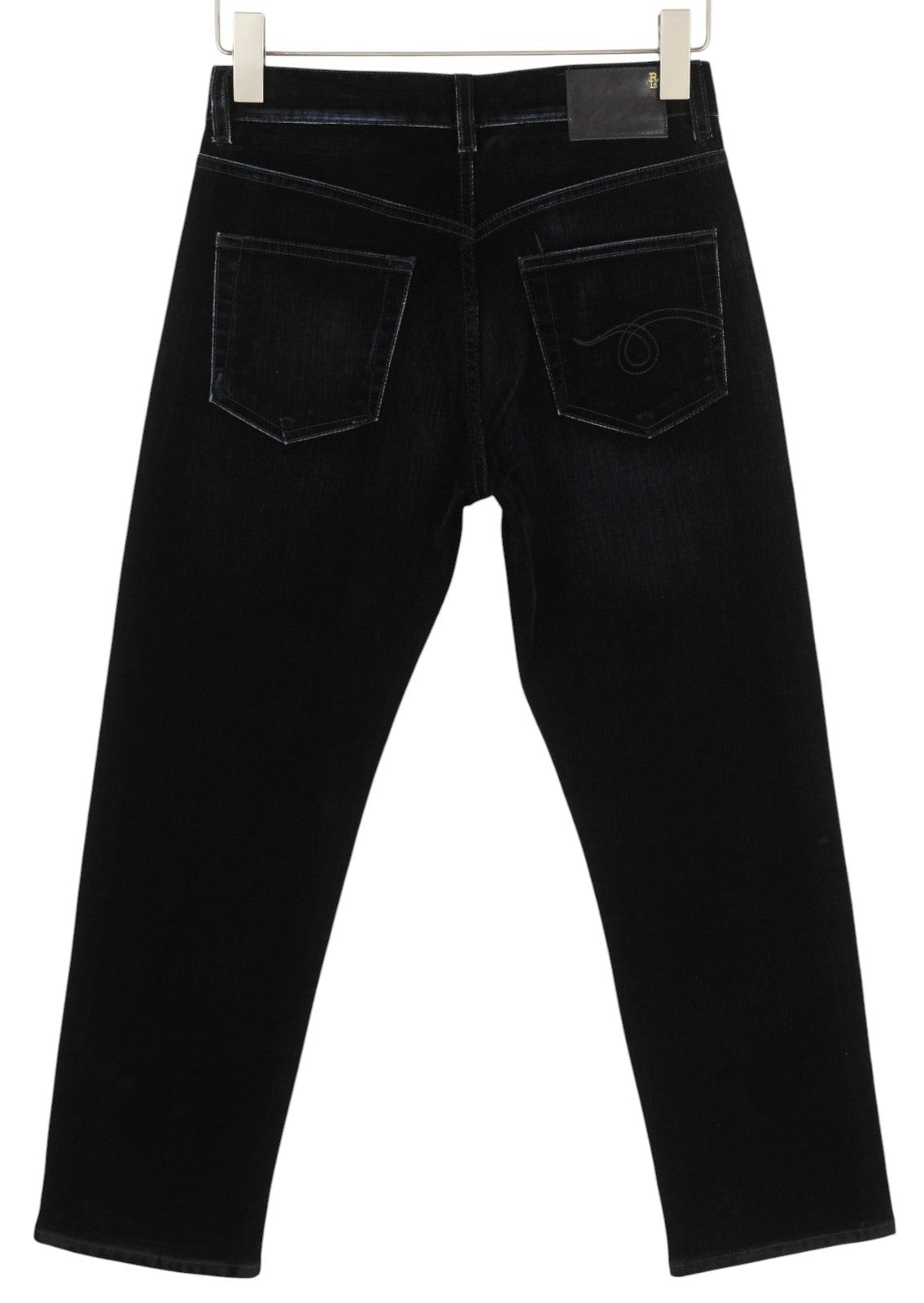 R13 Romeo Women Jeans 24 Flocked Black Velvet Cropped Ankle Length Low Rise Dark