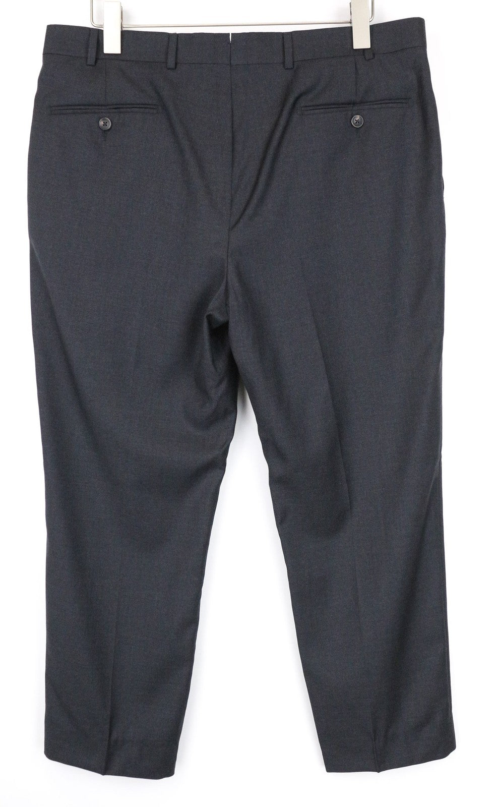 SUITSUPPLY Brescia Men's Trousers UK42S Grey Melange Slim Wool Flat-Front Formal