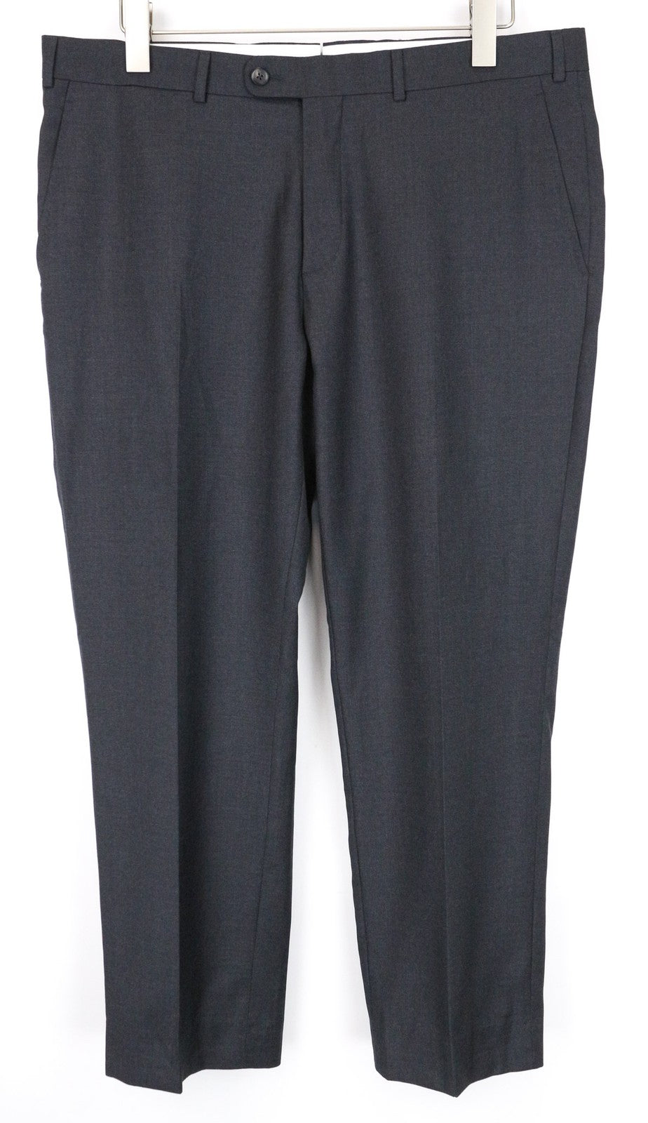 SUITSUPPLY Brescia Men's Trousers UK42S Grey Melange Slim Wool Flat-Front Formal