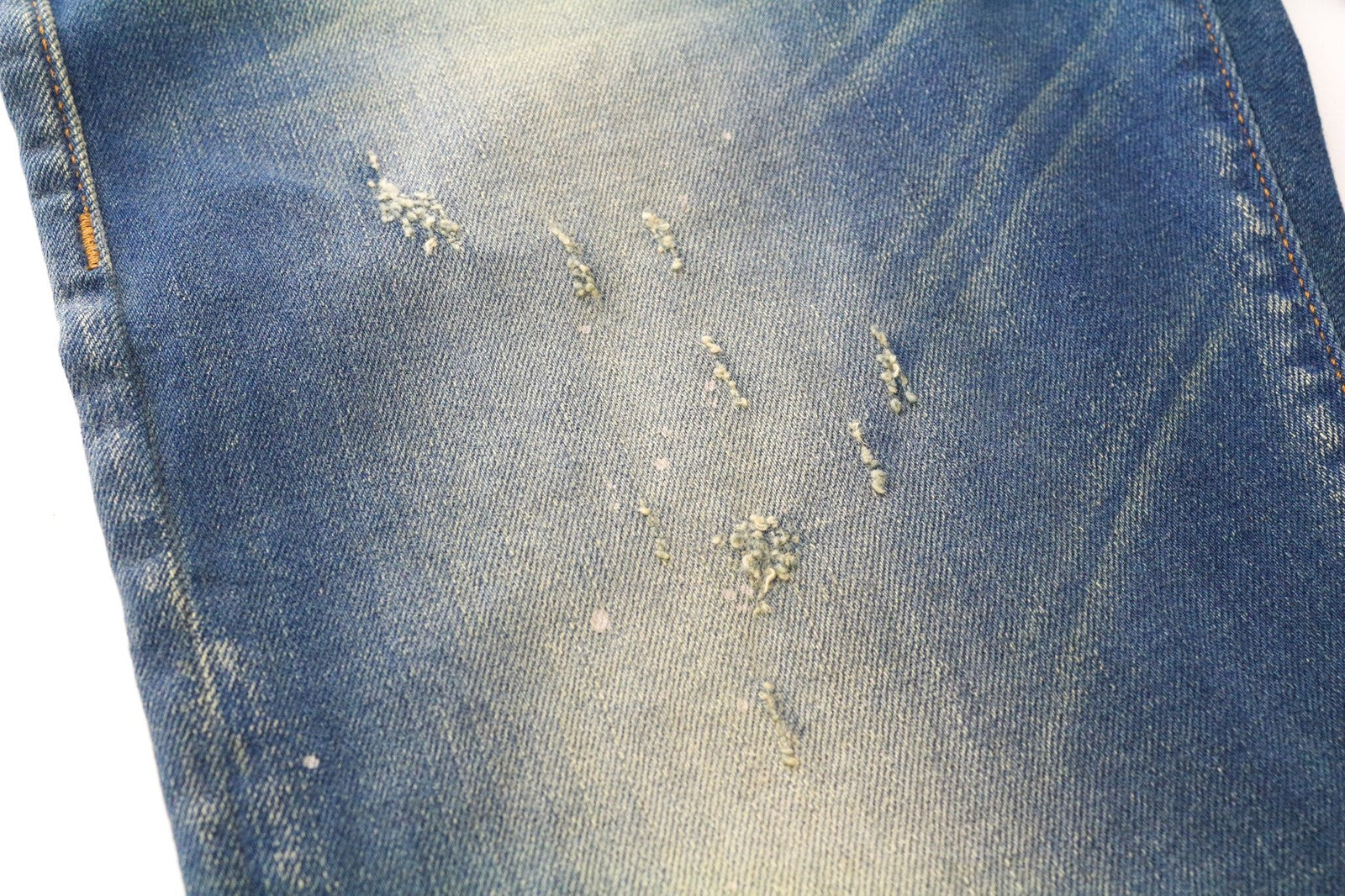 TAKESHY KUROSAWA Men's Jeans W32 Blue Washed Denim Slim Fit Cotton Stretch