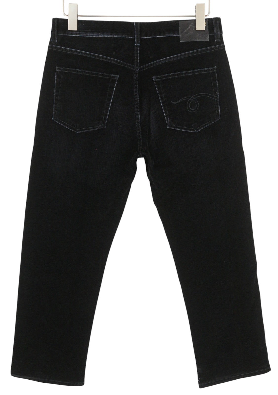 R13 Romeo Women Jeans 28 Flocked Black Velvet Cropped Ankle Length Low Rise Dark