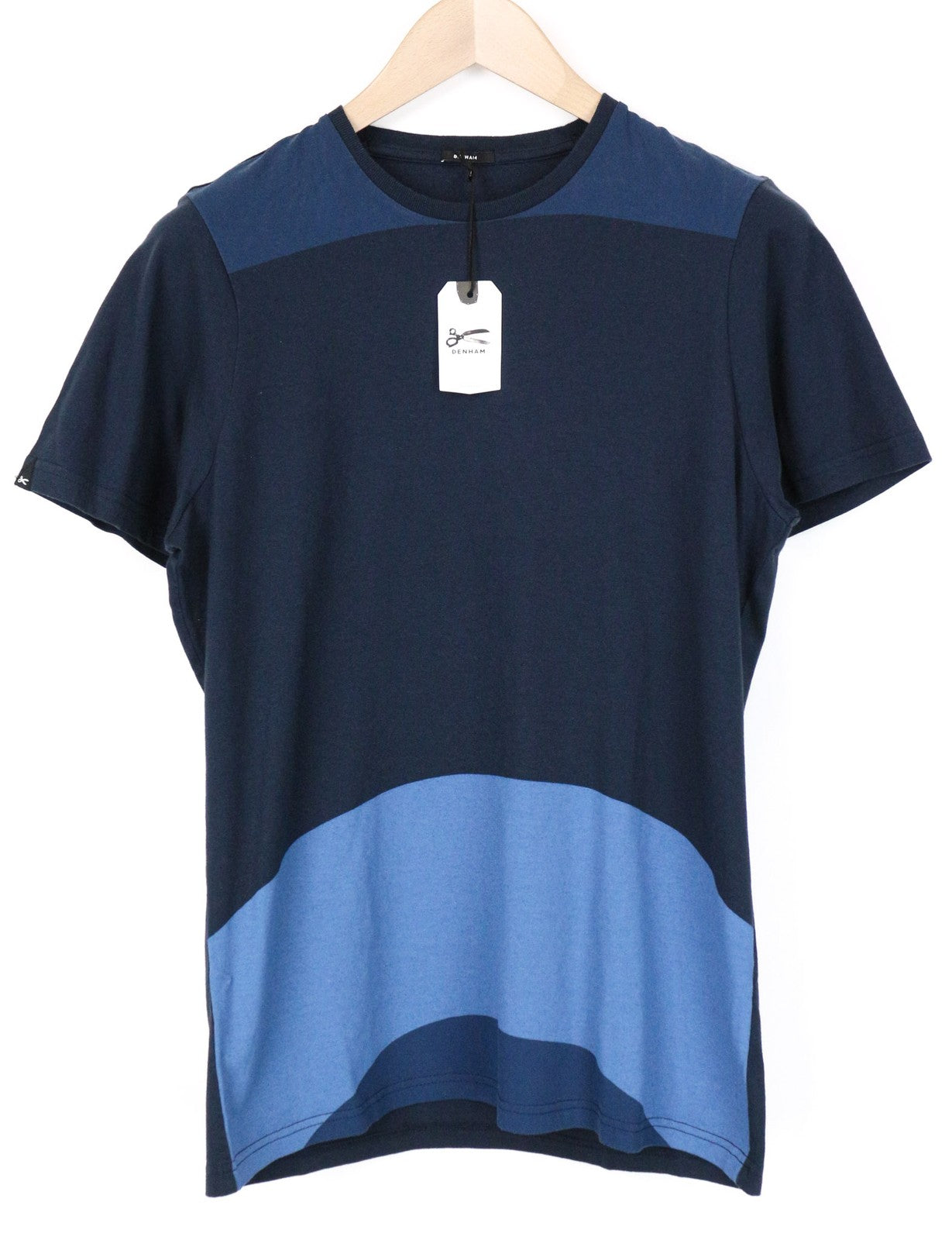 DENHAM Type-D Women's T-Shirt XS Blue Short Sleeve Pure Cotton Pullover
