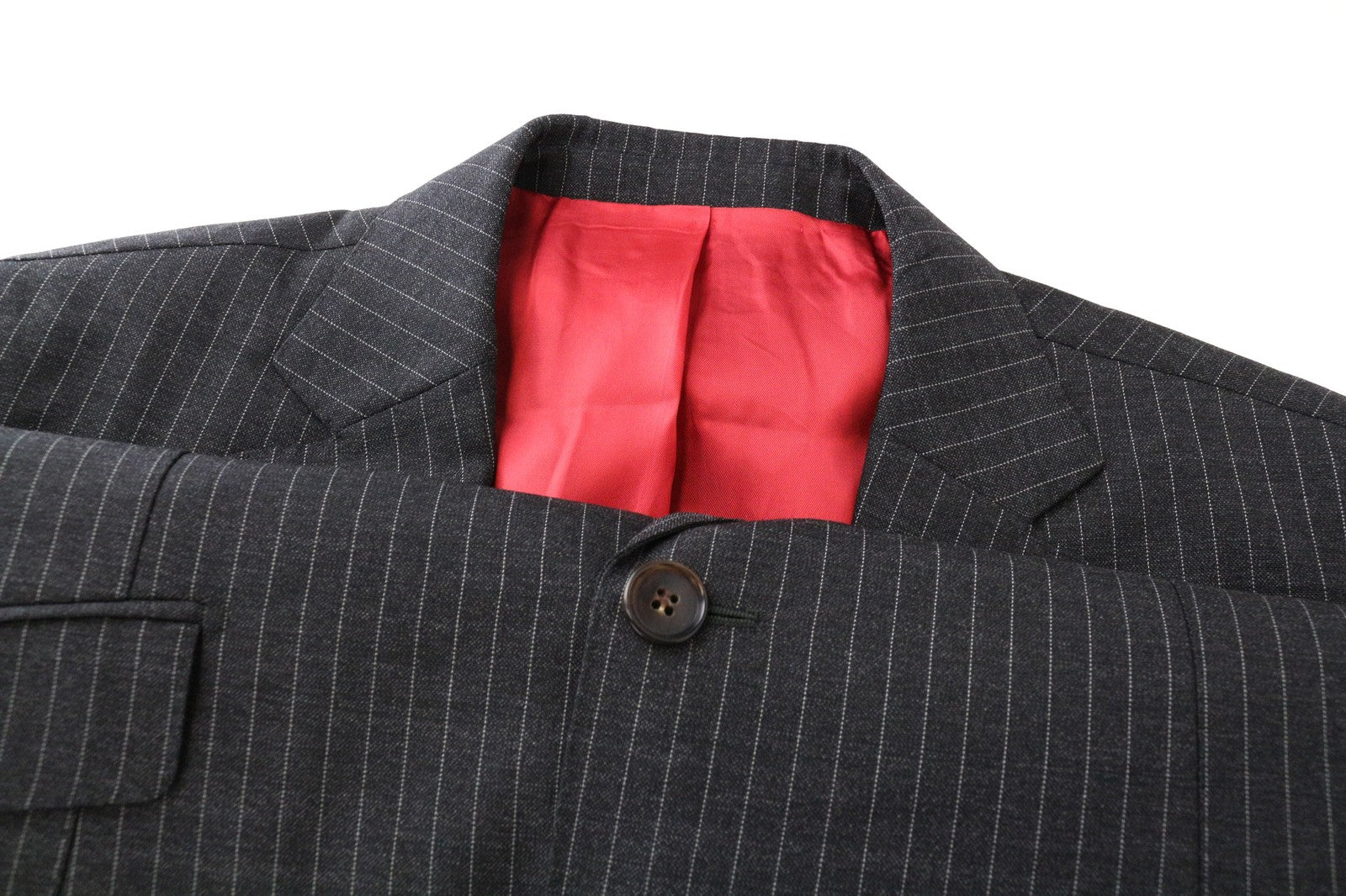 SUITSUPPLY Sienna Men's Blazer UK38R Grey Pure Wool Striped Single-Breasted