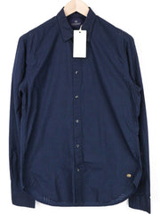 SCOTCH & SODA Ams Couture Men's Shirt L Navy Blue Long Sleeve Smart Button-Up