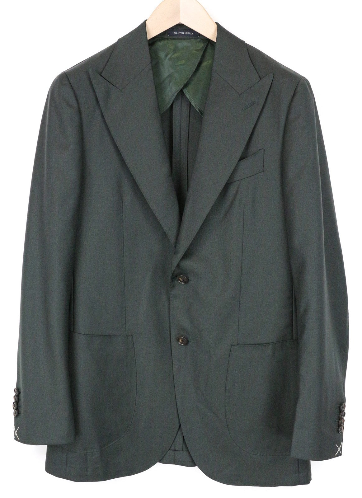 SUITSUPPLY La Spalla Men's Suit UK36R Green Wool 2-Piece with Blazer & Vest