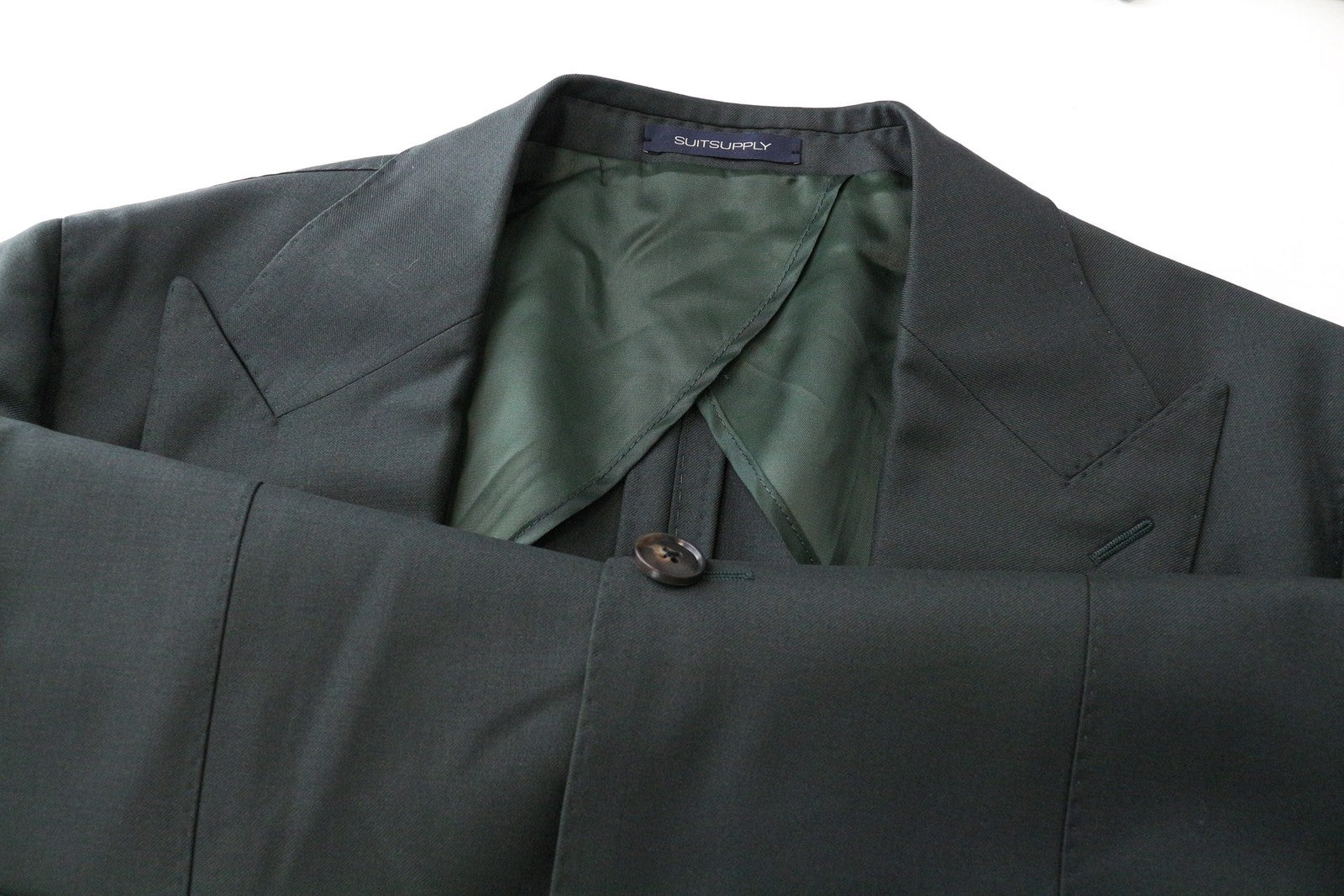 SUITSUPPLY La Spalla Men's Suit UK36R Green Wool 2-Piece with Blazer & Vest