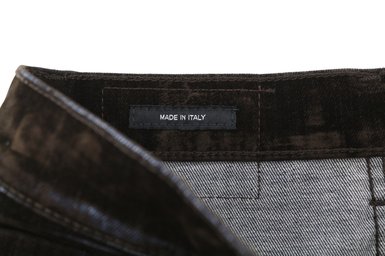 R13 Jane Women Jeans 25 Flocked Brown Velvet Soft Zipper Mid Rise Dark Denim