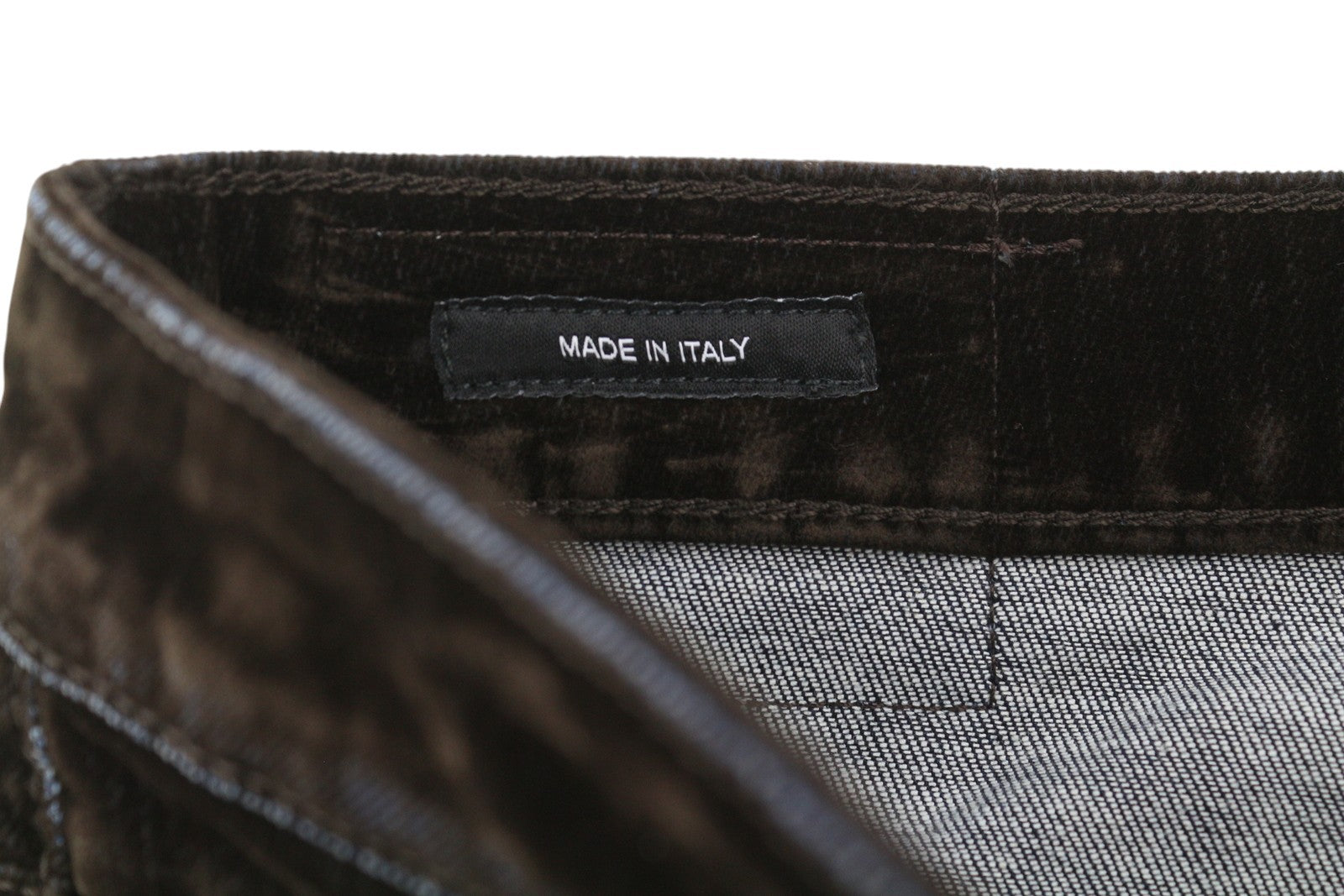 R13 Boy Straight Women Jeans 30 Flocked Brown Velvet Cropped Ankle Low Rise