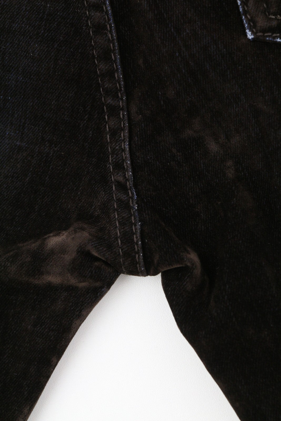 R13 Kick Fit Women Jeans 24 Flocked Brown Velvet Cropped Ankle Length Low Rise