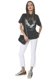 R13 Kick Fit Women Jeans 29 Bale White Flared Ankle Cropped Zip Fly Light Denim