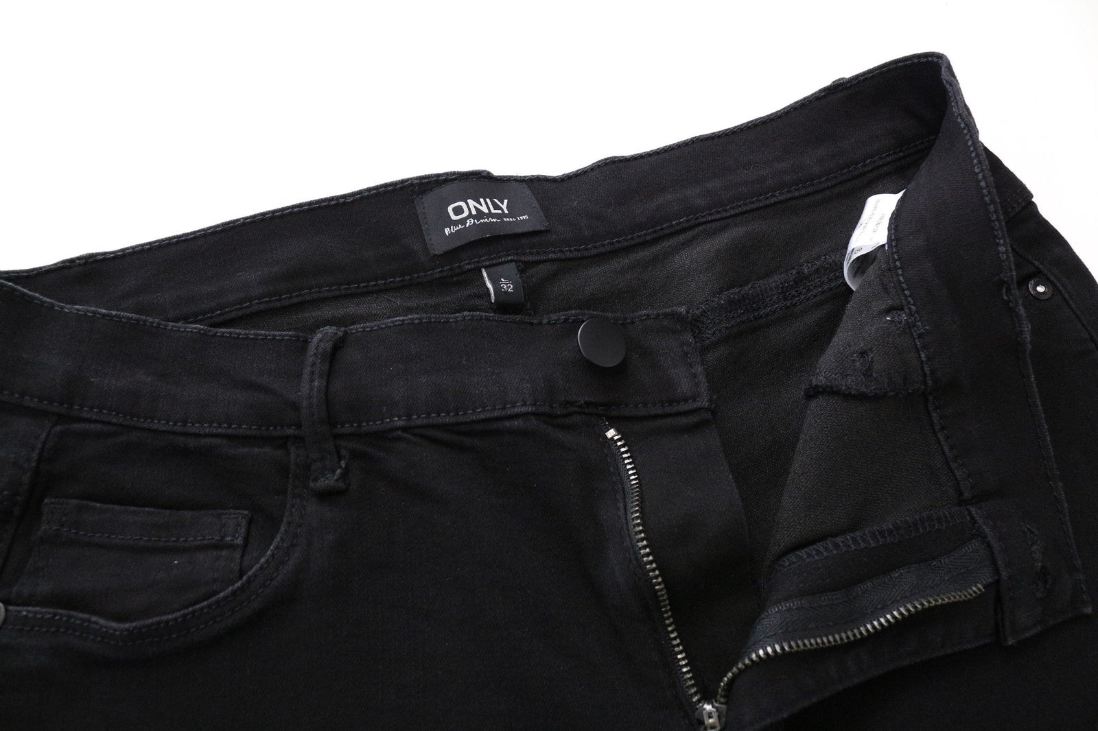 ONLY Women's Jeans L Skinny Fit Black Stretch Cotton Blend Denim Pants