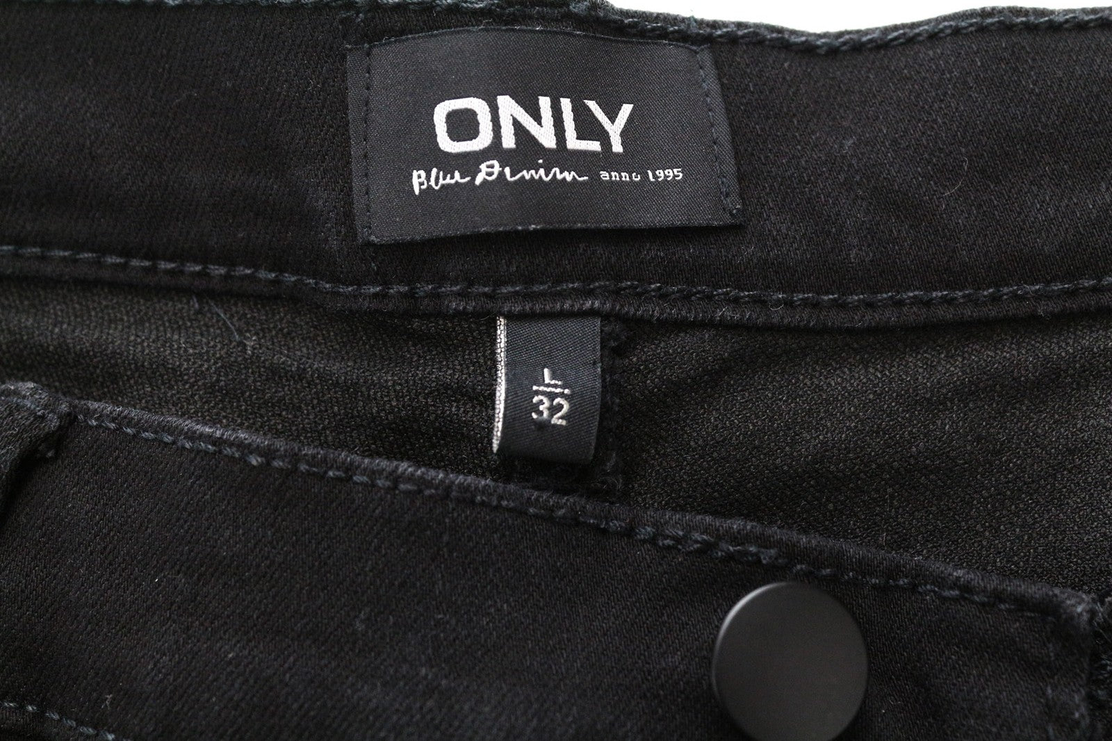 ONLY Women's Jeans L Skinny Fit Black Stretch Cotton Blend Denim Pants