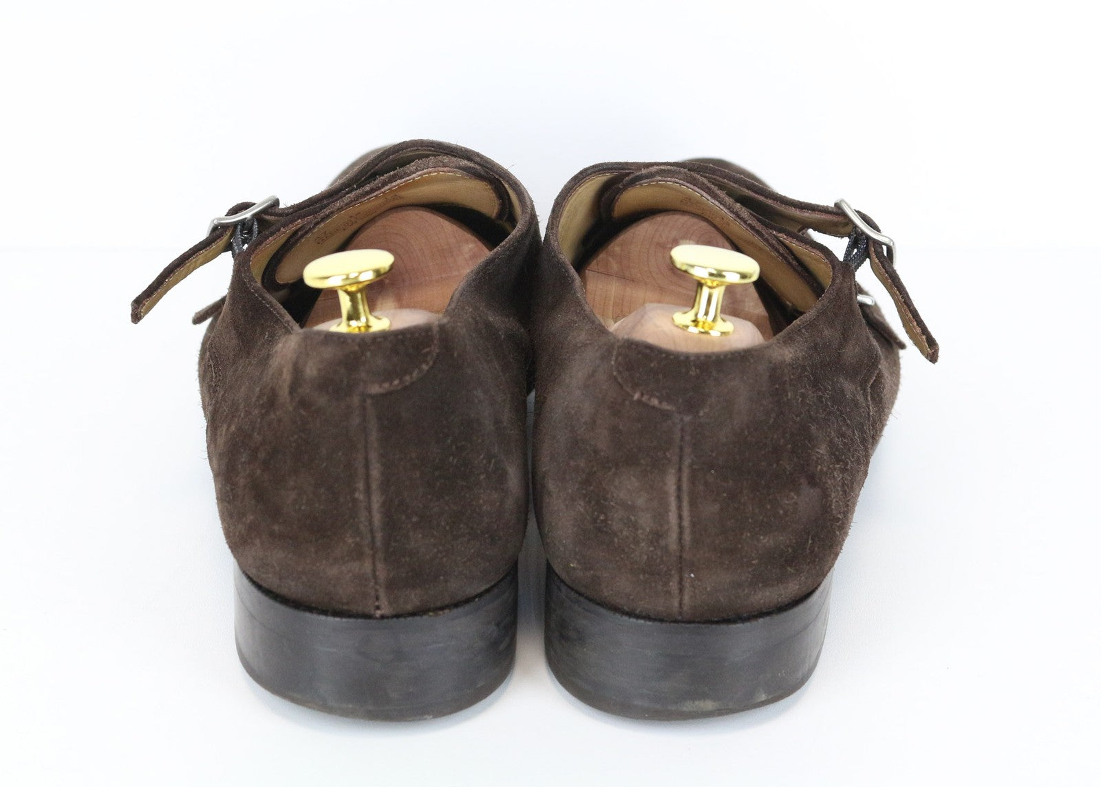 SUITSUPPLY Men's Shoes EU47 Brown Suede Double Buckle Low-Top Formal Style